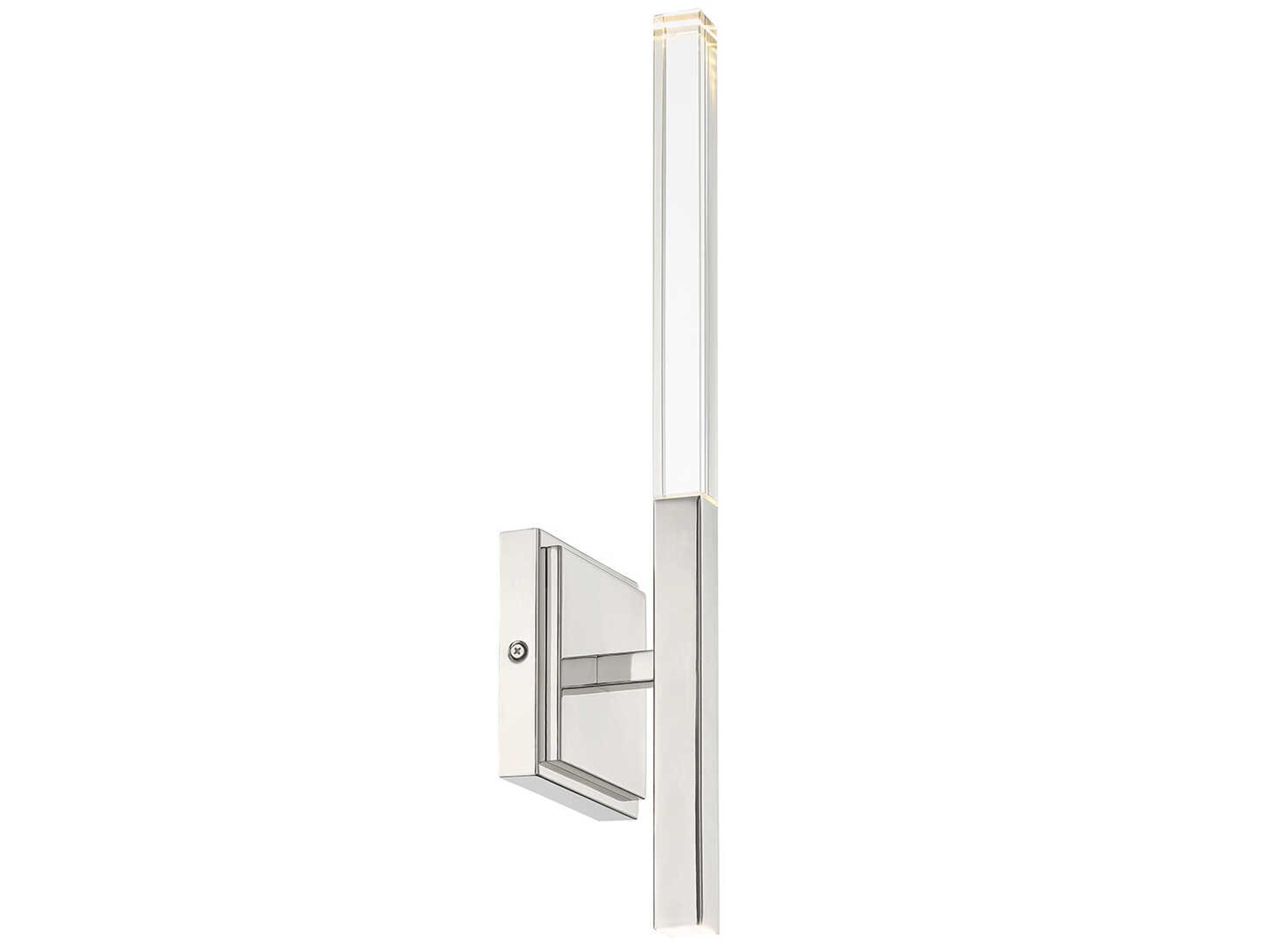 Eurofase Benicio 2-Light Polished Nickel Glass LED Wall Sconce