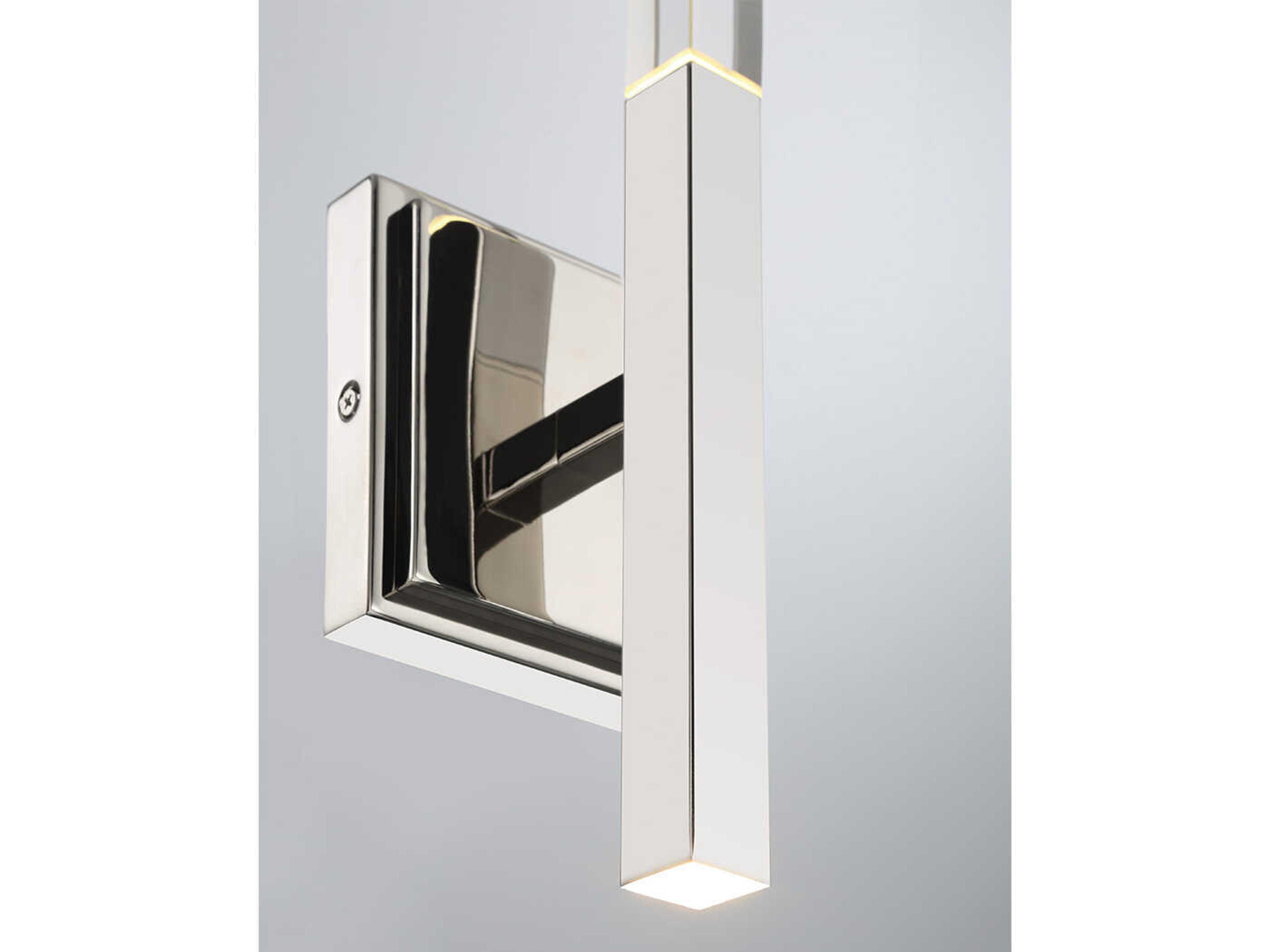 Eurofase Benicio 2-Light Polished Nickel Glass LED Wall Sconce