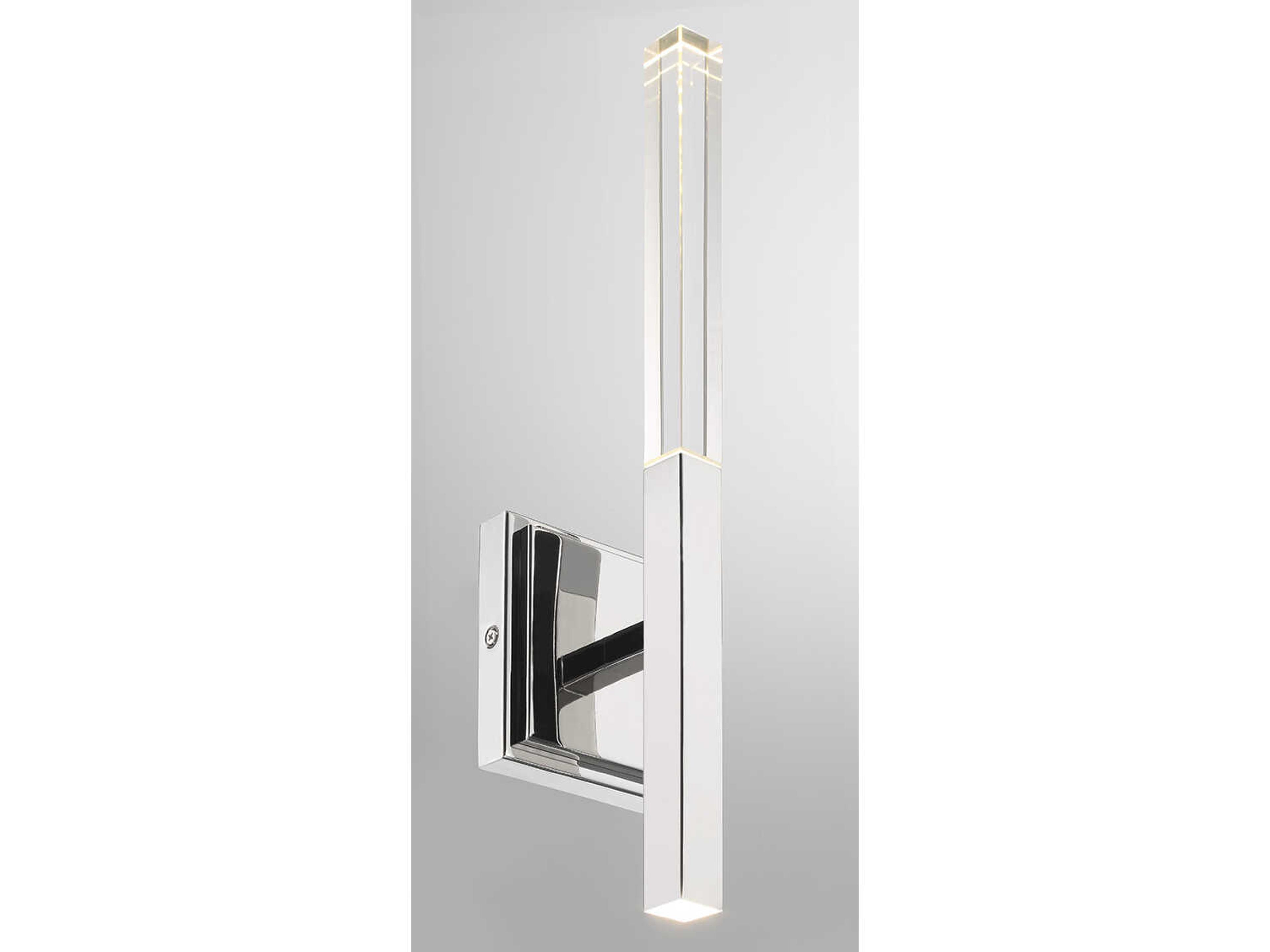 Eurofase Benicio 2-Light Polished Nickel Glass LED Wall Sconce