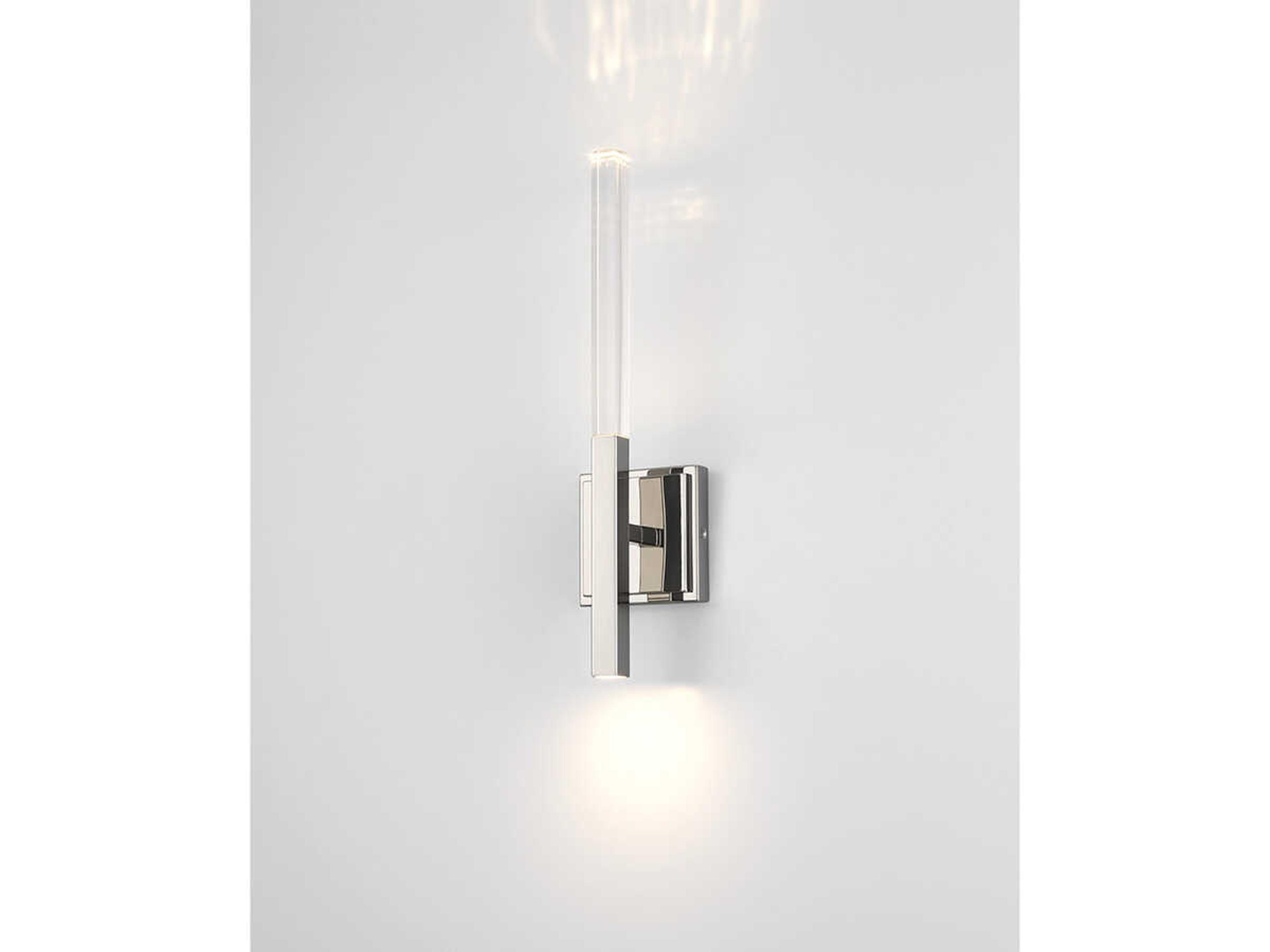 Eurofase Benicio 2-Light Polished Nickel Glass LED Wall Sconce
