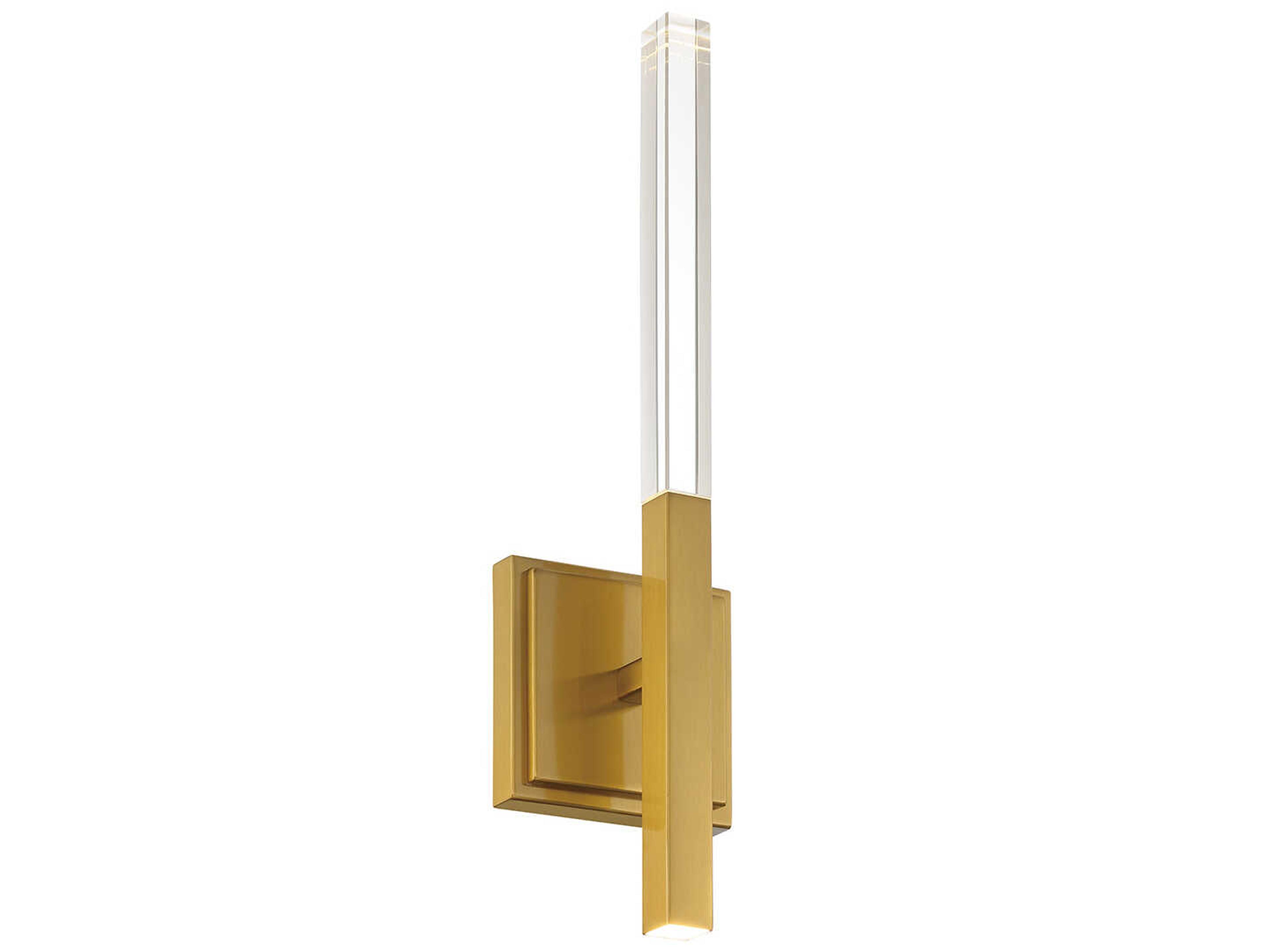 Eurofase Benicio 2-Light Brushed Gold Glass LED Wall Sconce