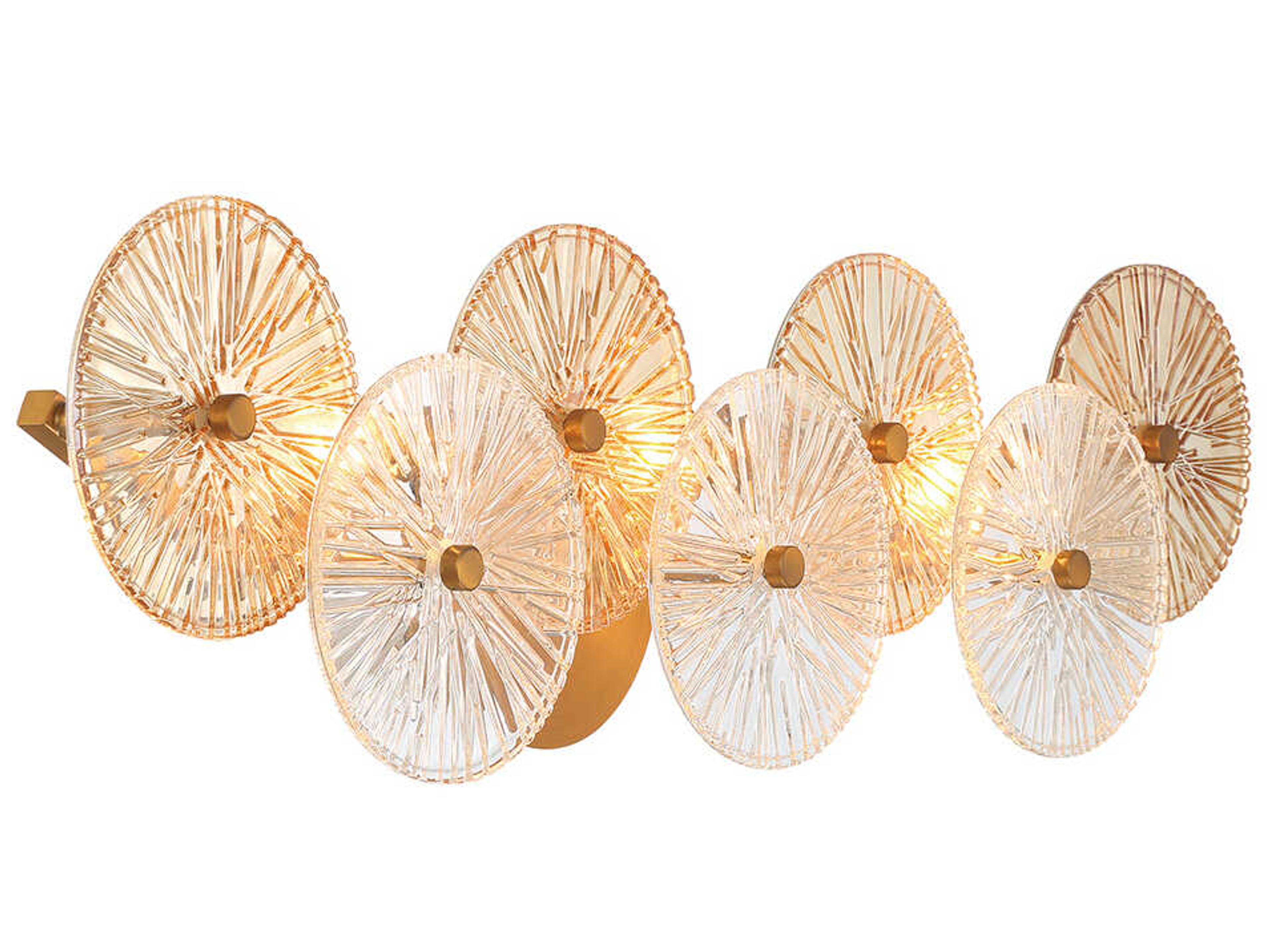 Eurofase Sue-anne 3-Light Brass Glass Vanity Light