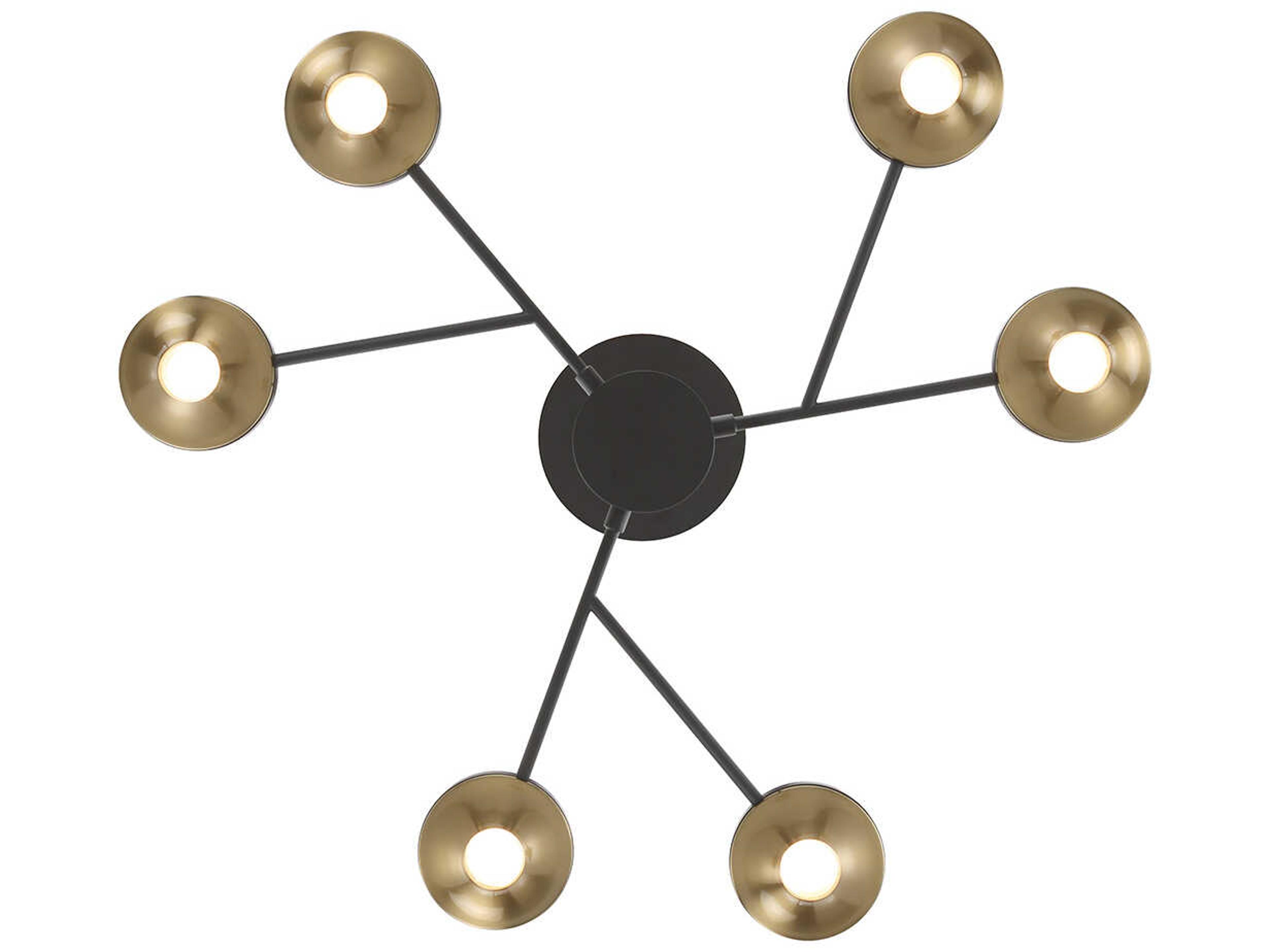 Eurofase Torcia 12-Light Black Brass Glass LED Cylinder Chandelier