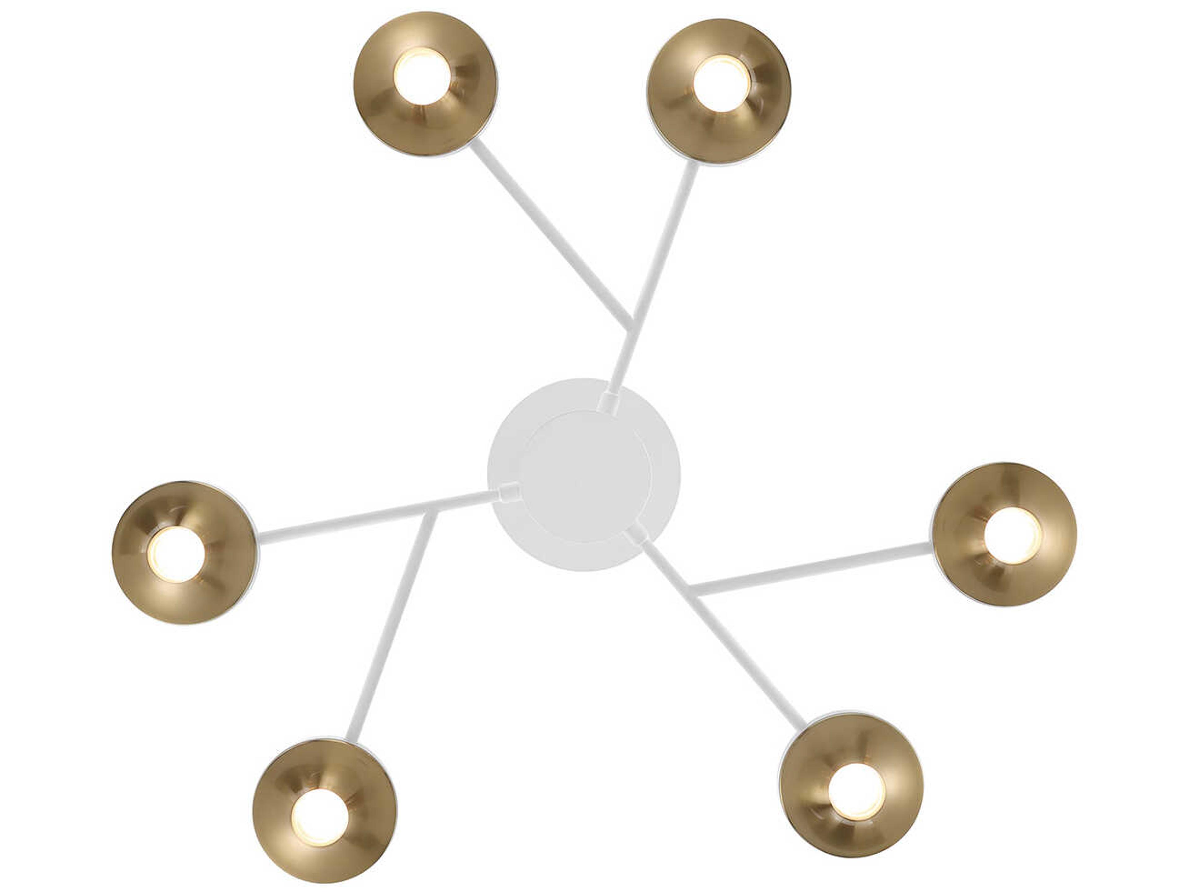 Eurofase Torcia 12-Light White Brass Glass LED Cylinder Chandelier