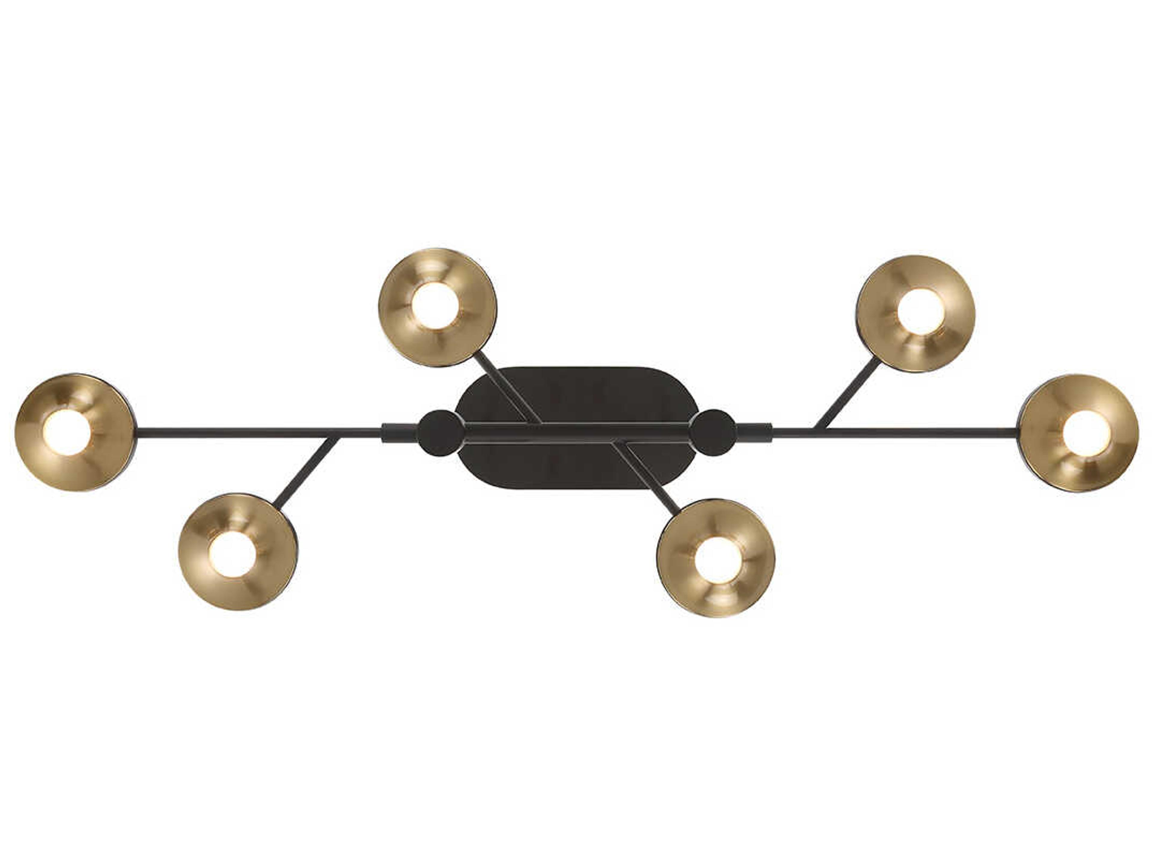 Eurofase Torcia 12-Light Black Brass Glass LED Cylinder Linear Island Pendant