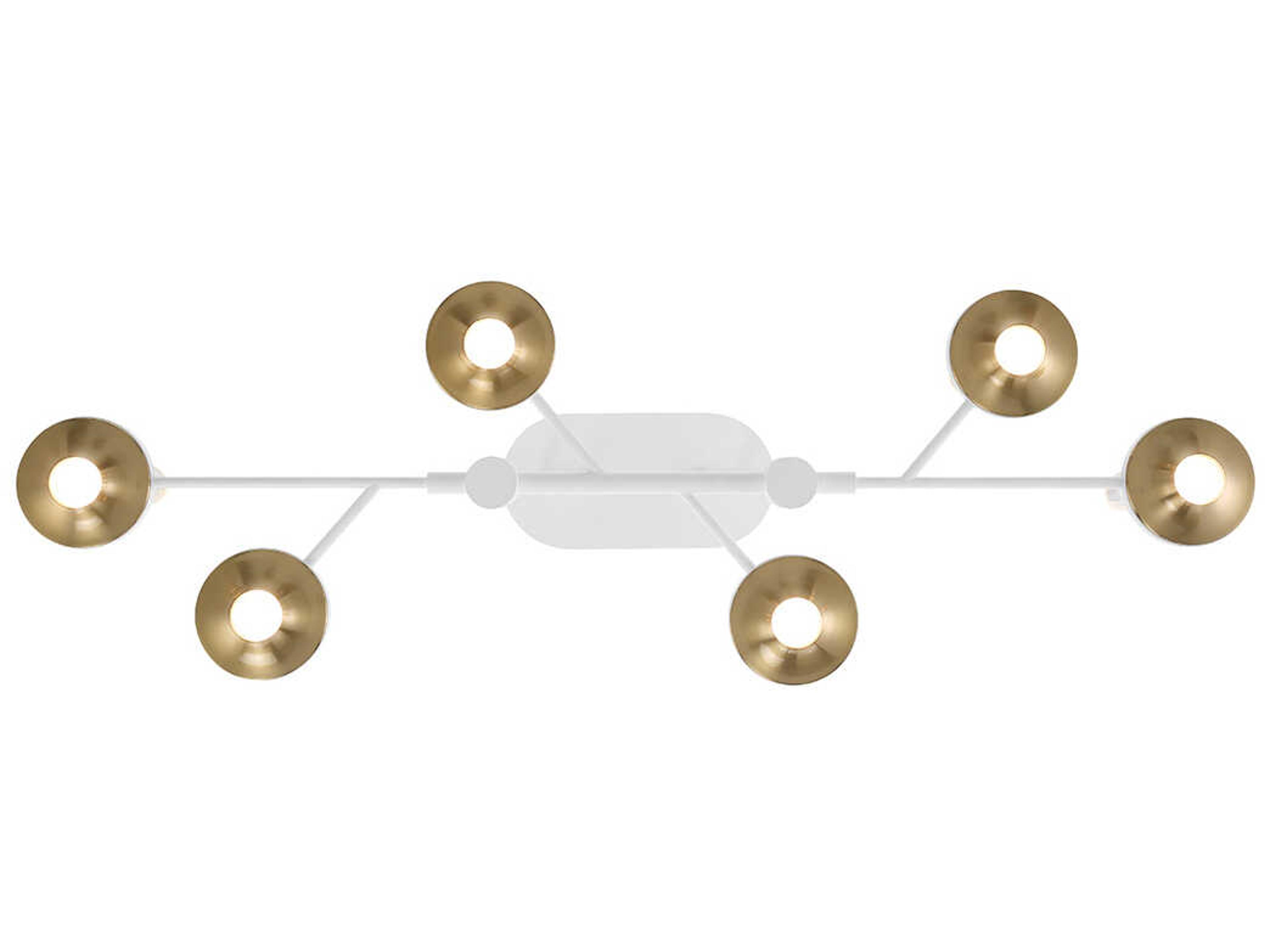 Eurofase Torcia 12-Light White Brass Glass LED Cylinder Linear Island Pendant