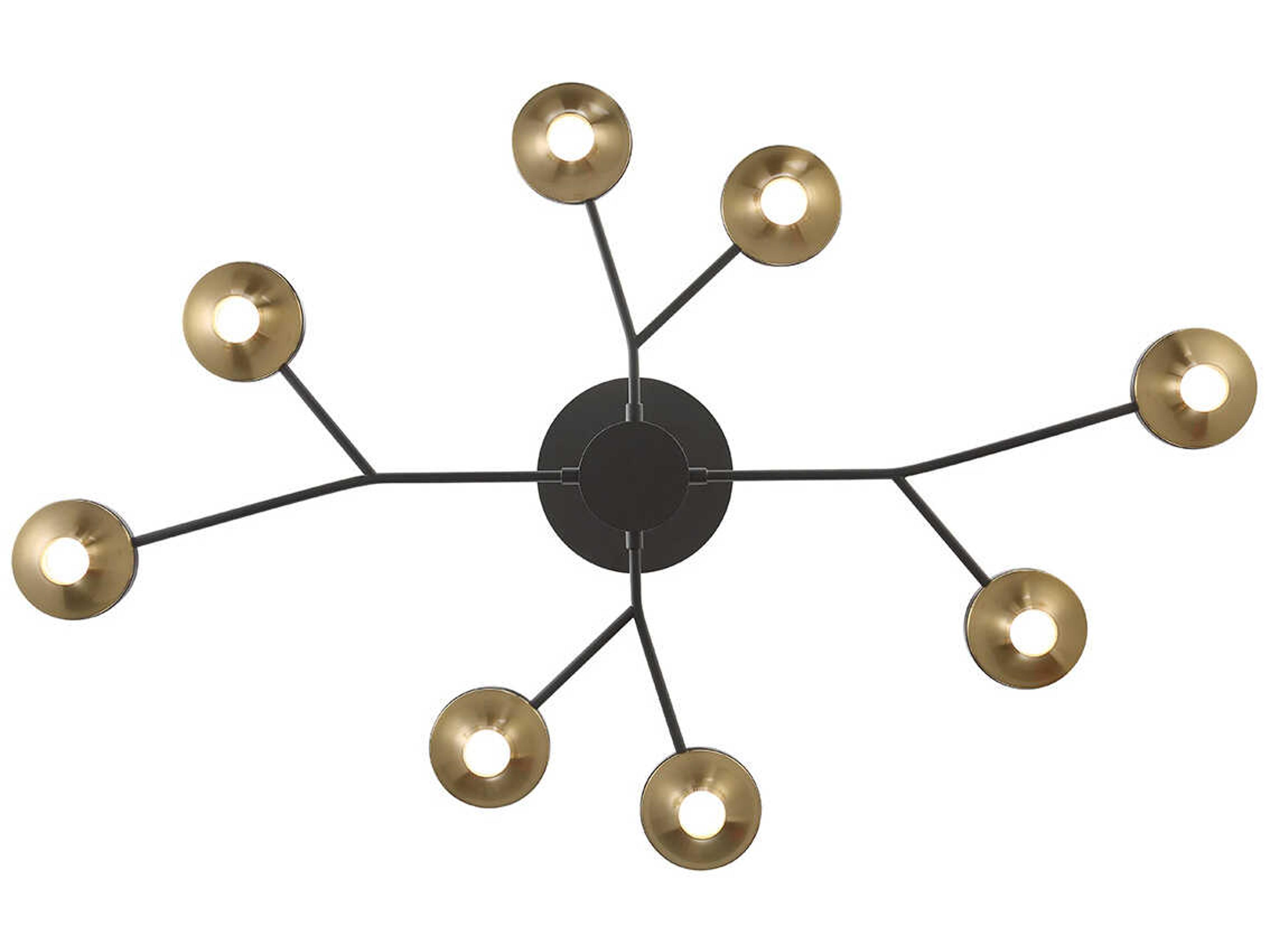 Eurofase Torcia 16-Light6-Light Black Brass Glass LED Cylinder Chandelier