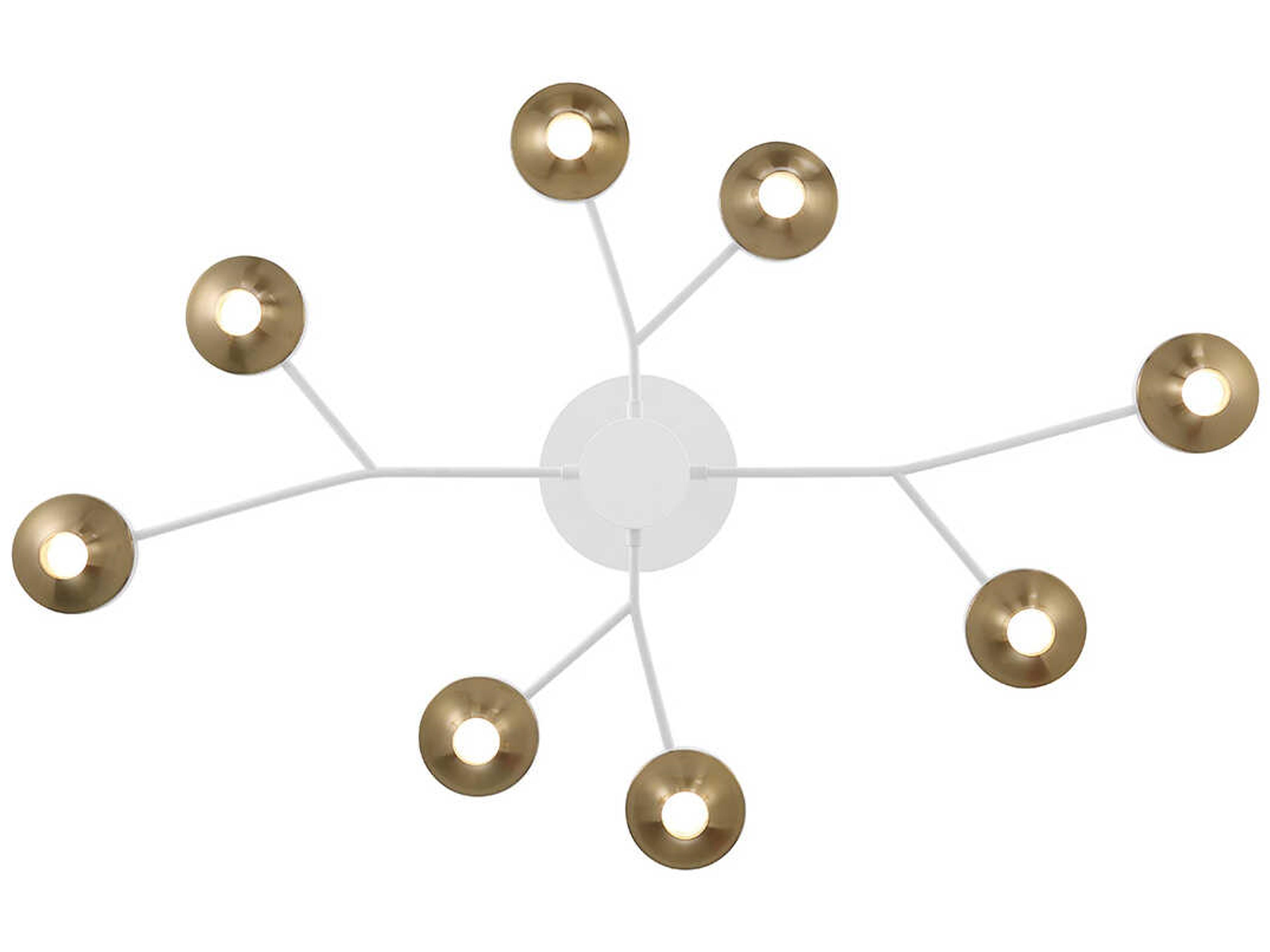 Eurofase Torcia 16-Light6-Light White Brass Glass LED Cylinder Chandelier