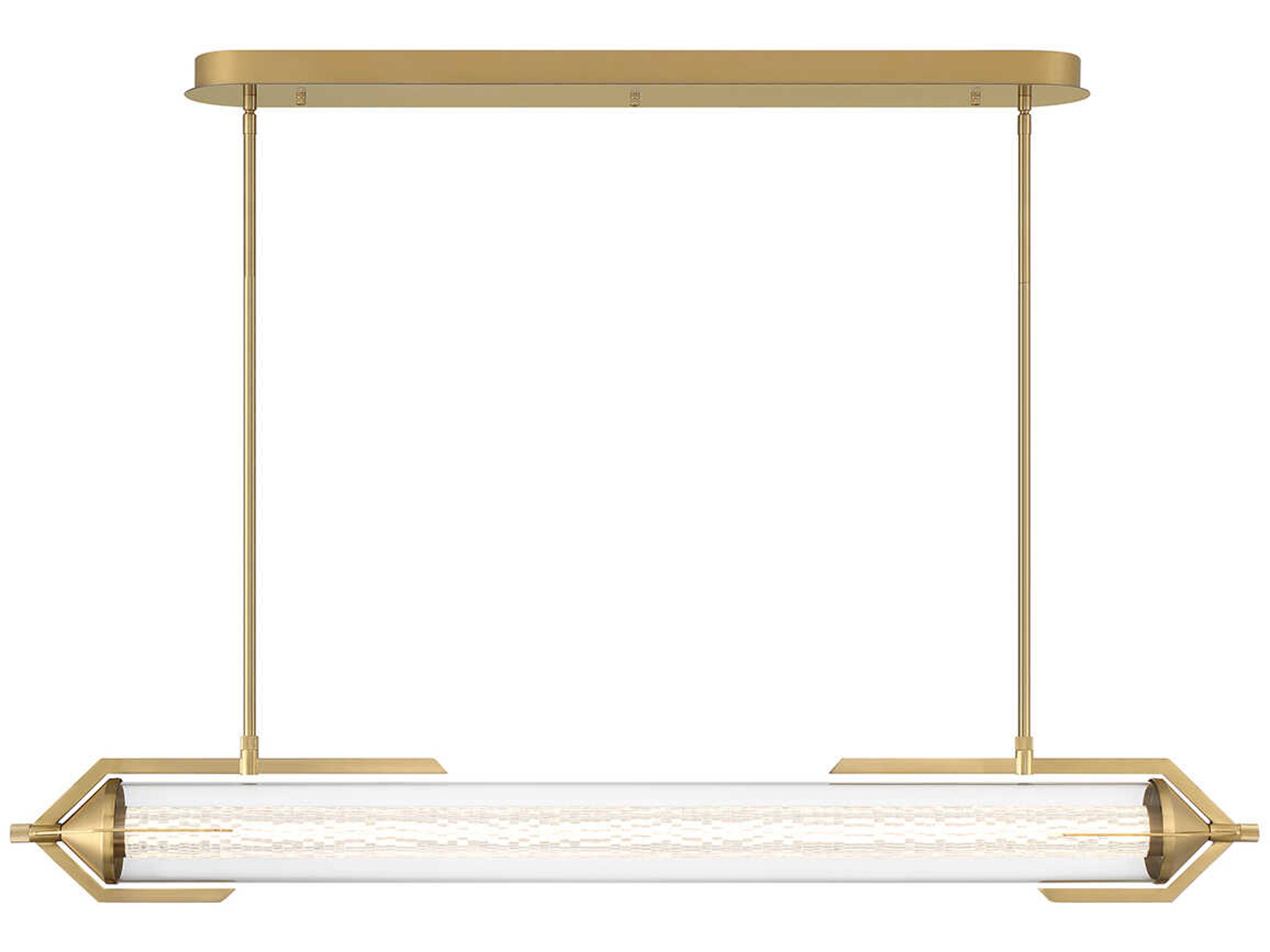 Espada 1-Light Gold Crystal Glass Linear Island Pendant