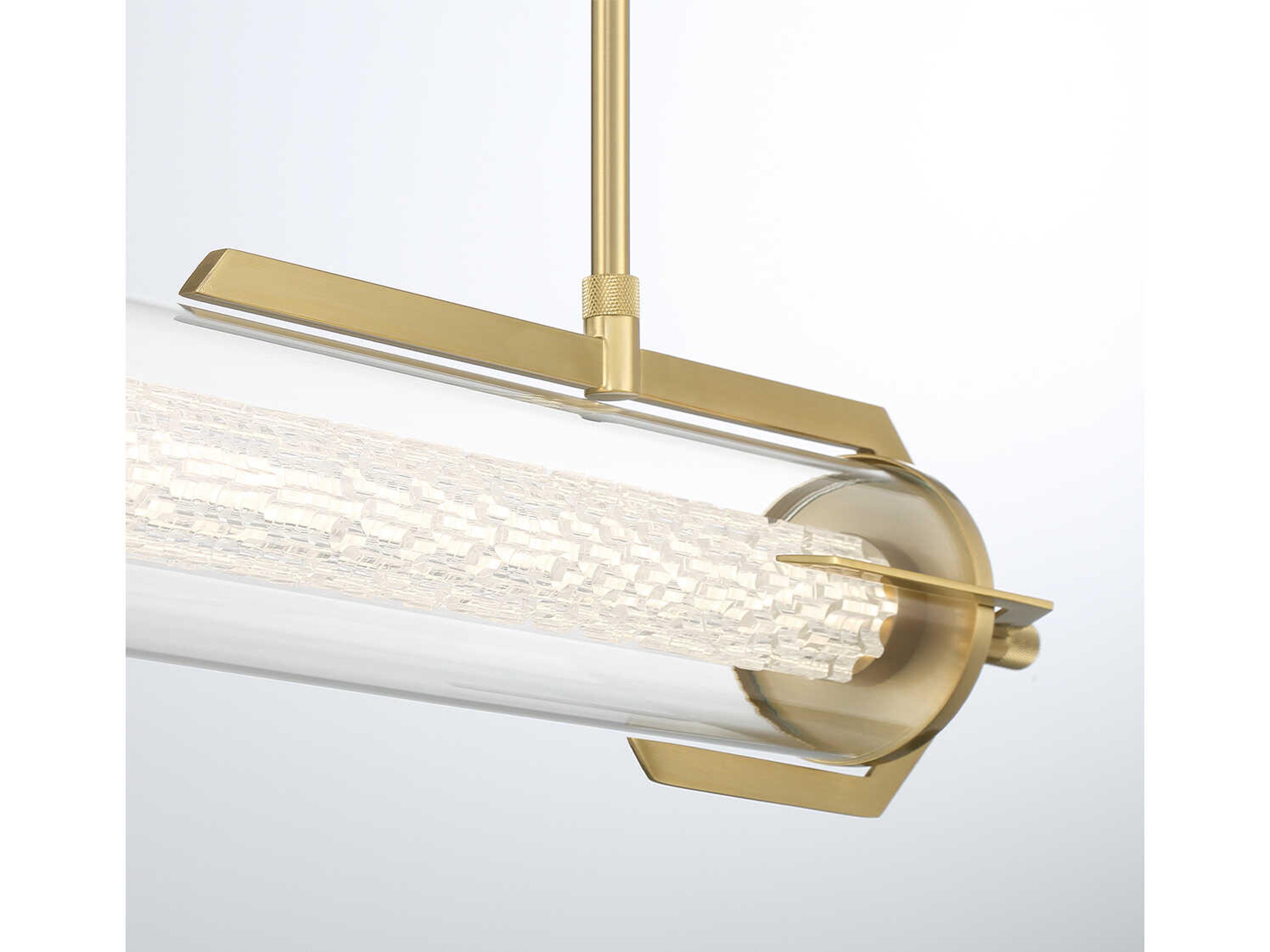 Eurofase Espada 1-Light Gold Crystal Glass Linear Island Pendant