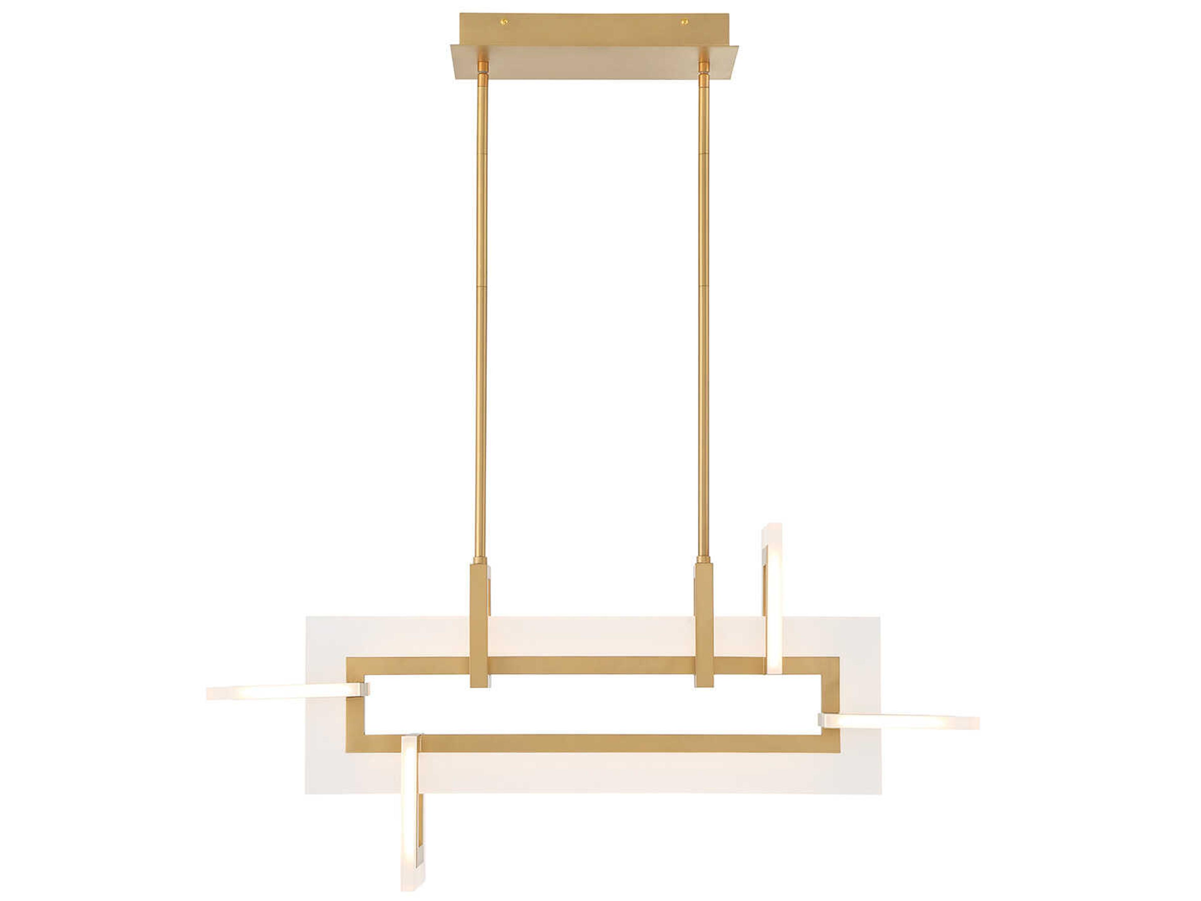 Inizio 1-Light Gold LED Geometric Linear Island Pendant