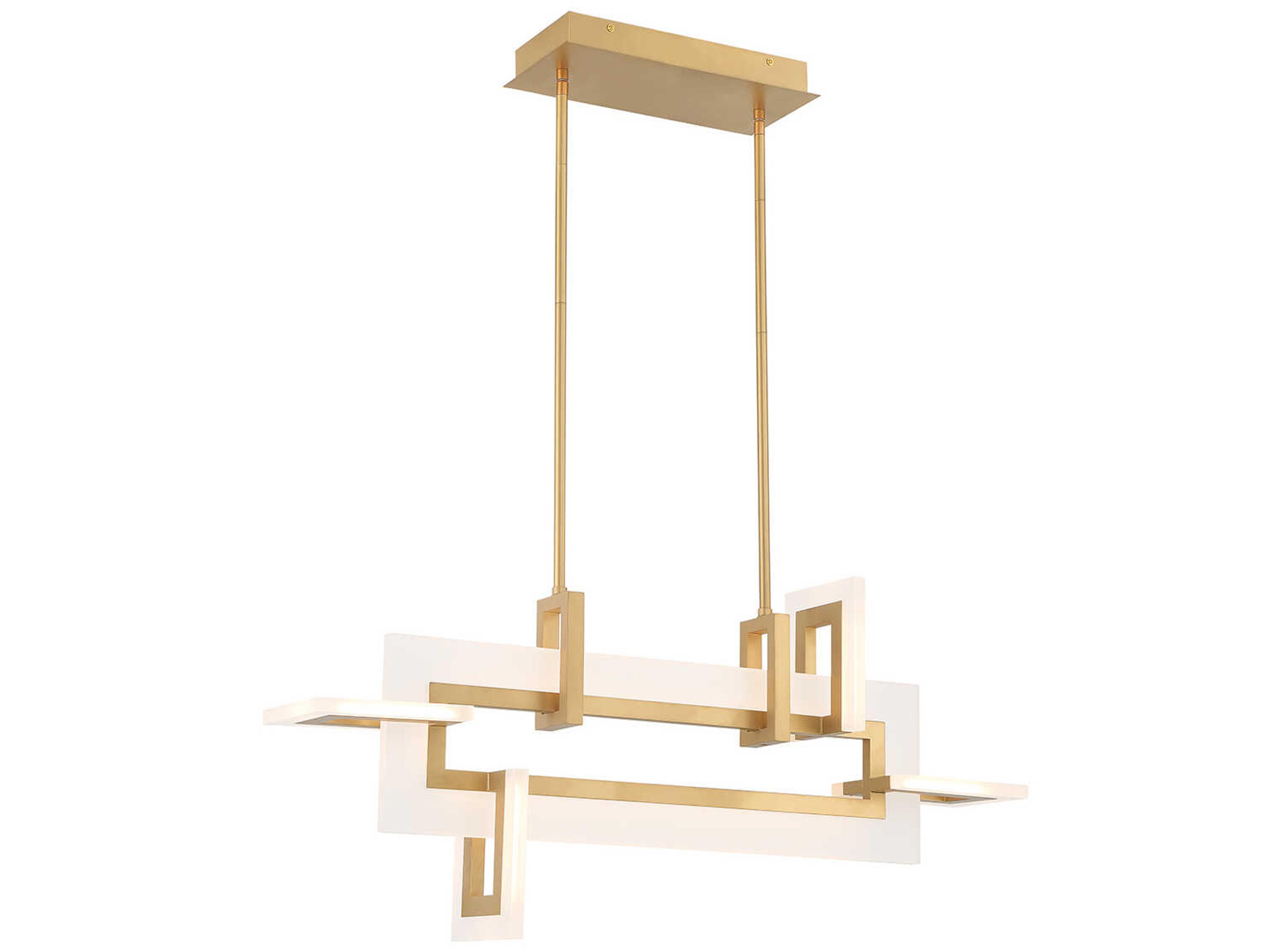 Eurofase Inizio 1-Light Gold LED Geometric Linear Island Pendant