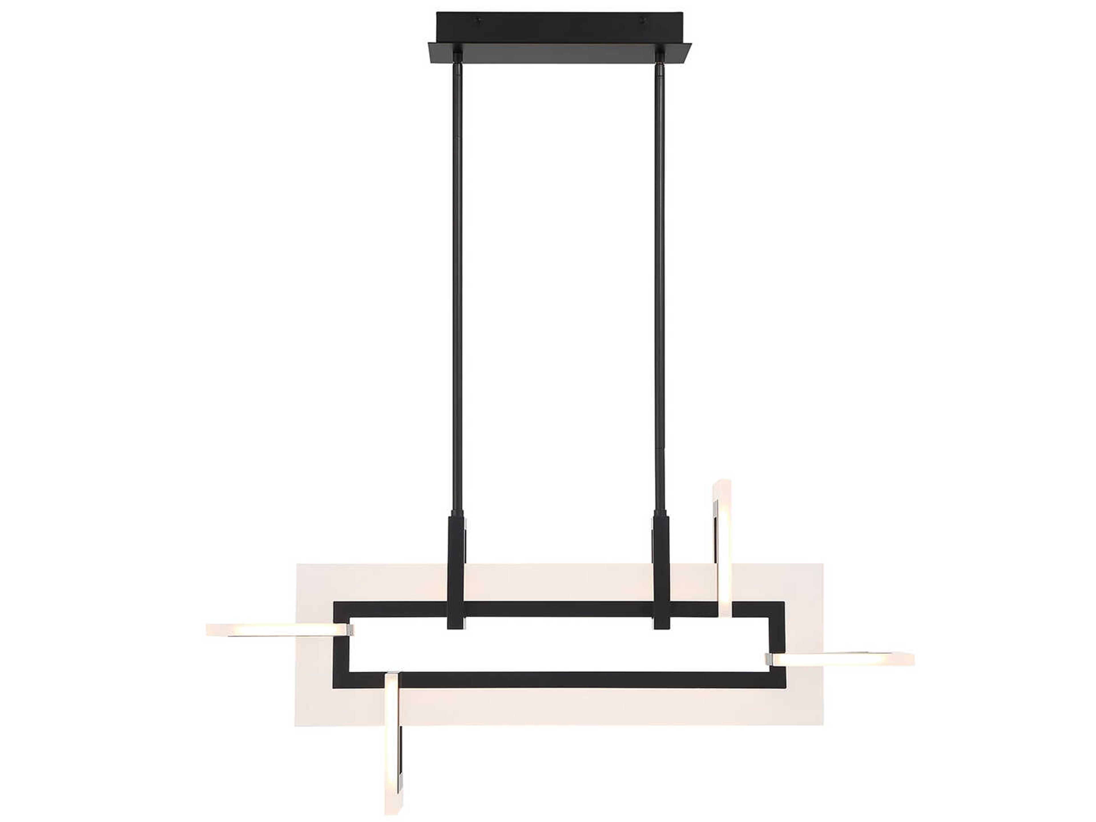 Inizio 1-Light Black LED Geometric Linear Island Pendant