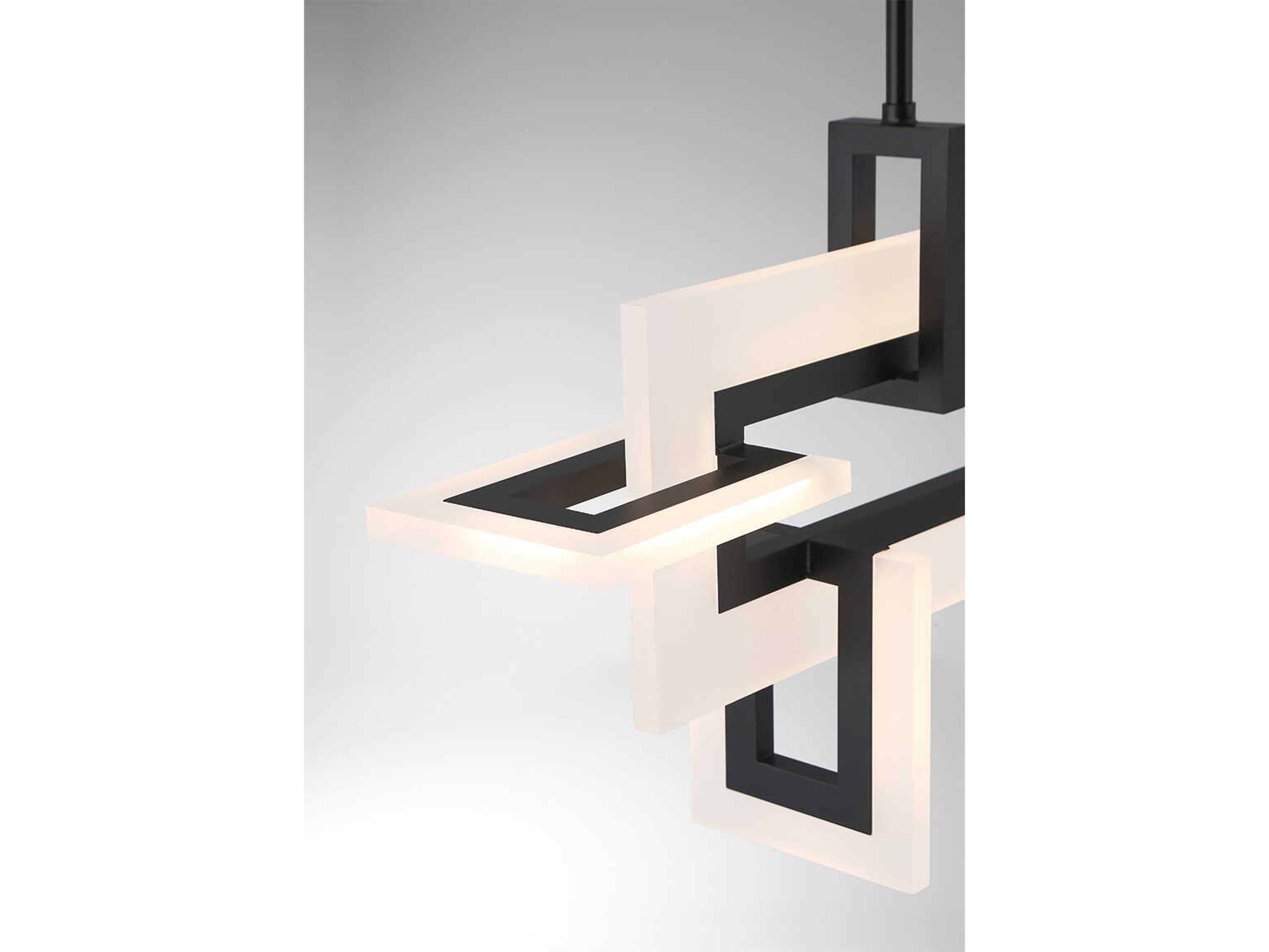 Eurofase Inizio 1-Light Black LED Geometric Linear Island Pendant