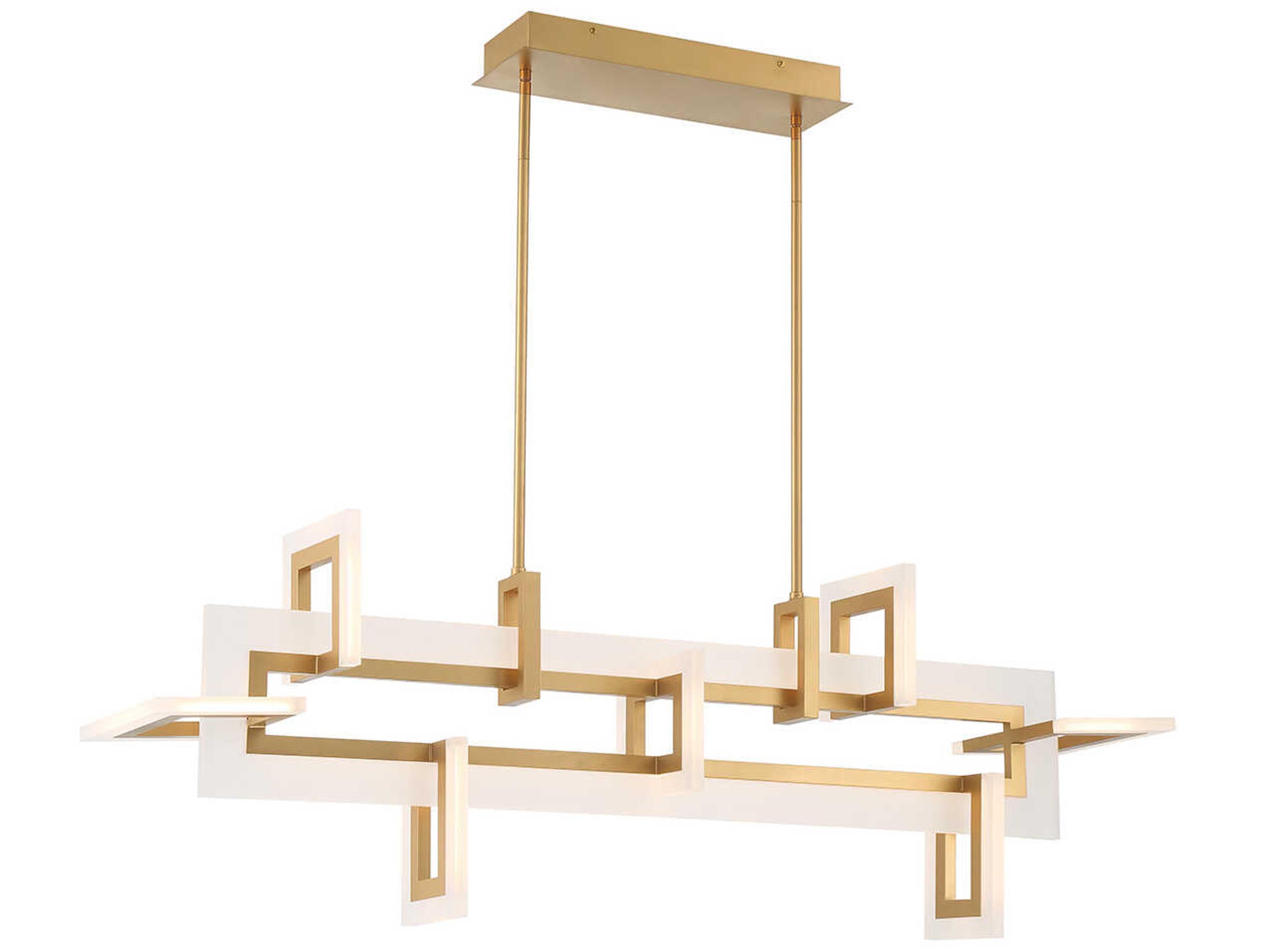 Eurofase Inizio 1-Light Gold LED Geometric Linear Island Pendant