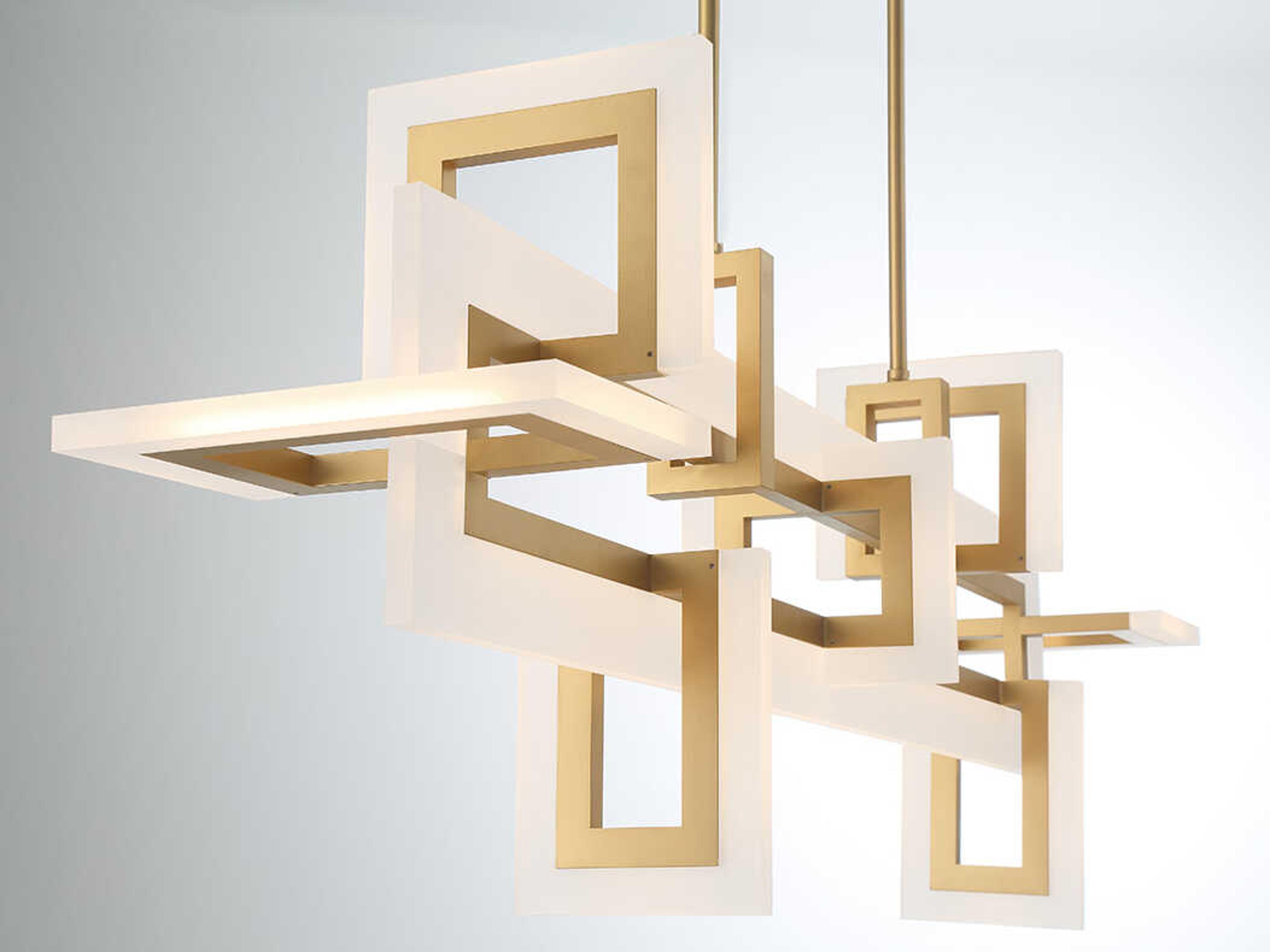 Eurofase Inizio 1-Light Gold LED Geometric Linear Island Pendant