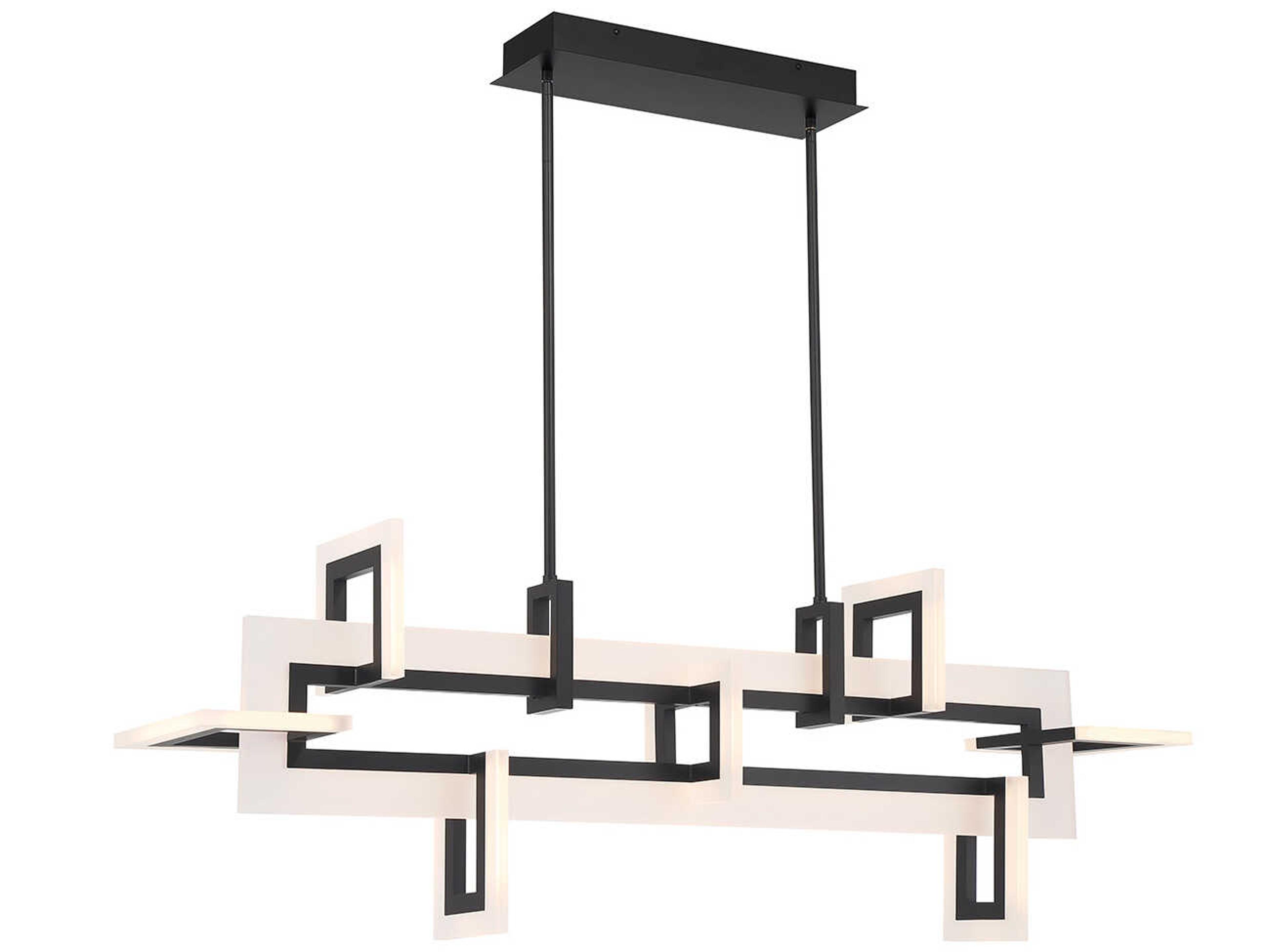 Eurofase Inizio 1-Light Black LED Geometric Linear Island Pendant