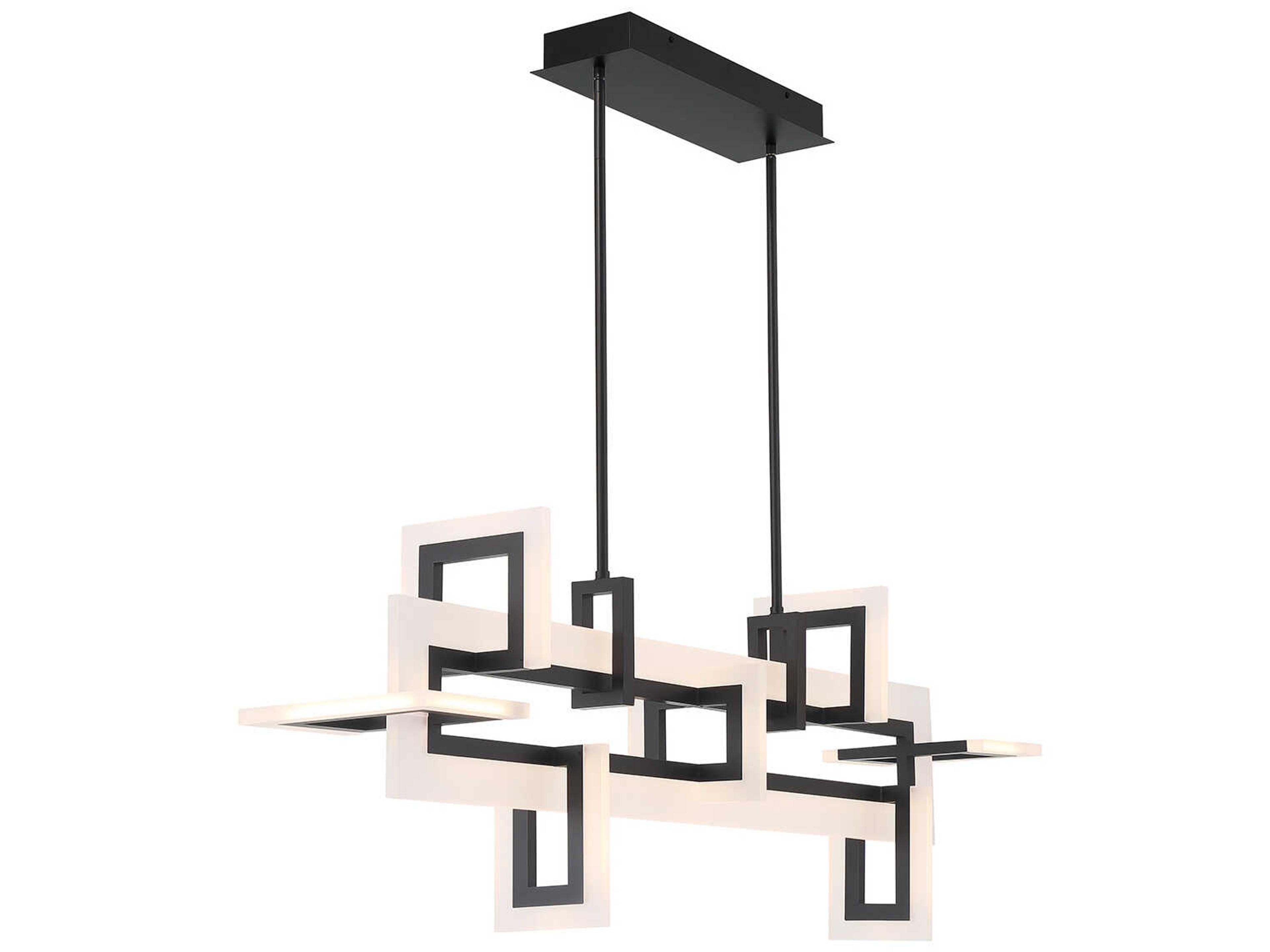 Eurofase Inizio 1-Light Black LED Geometric Linear Island Pendant