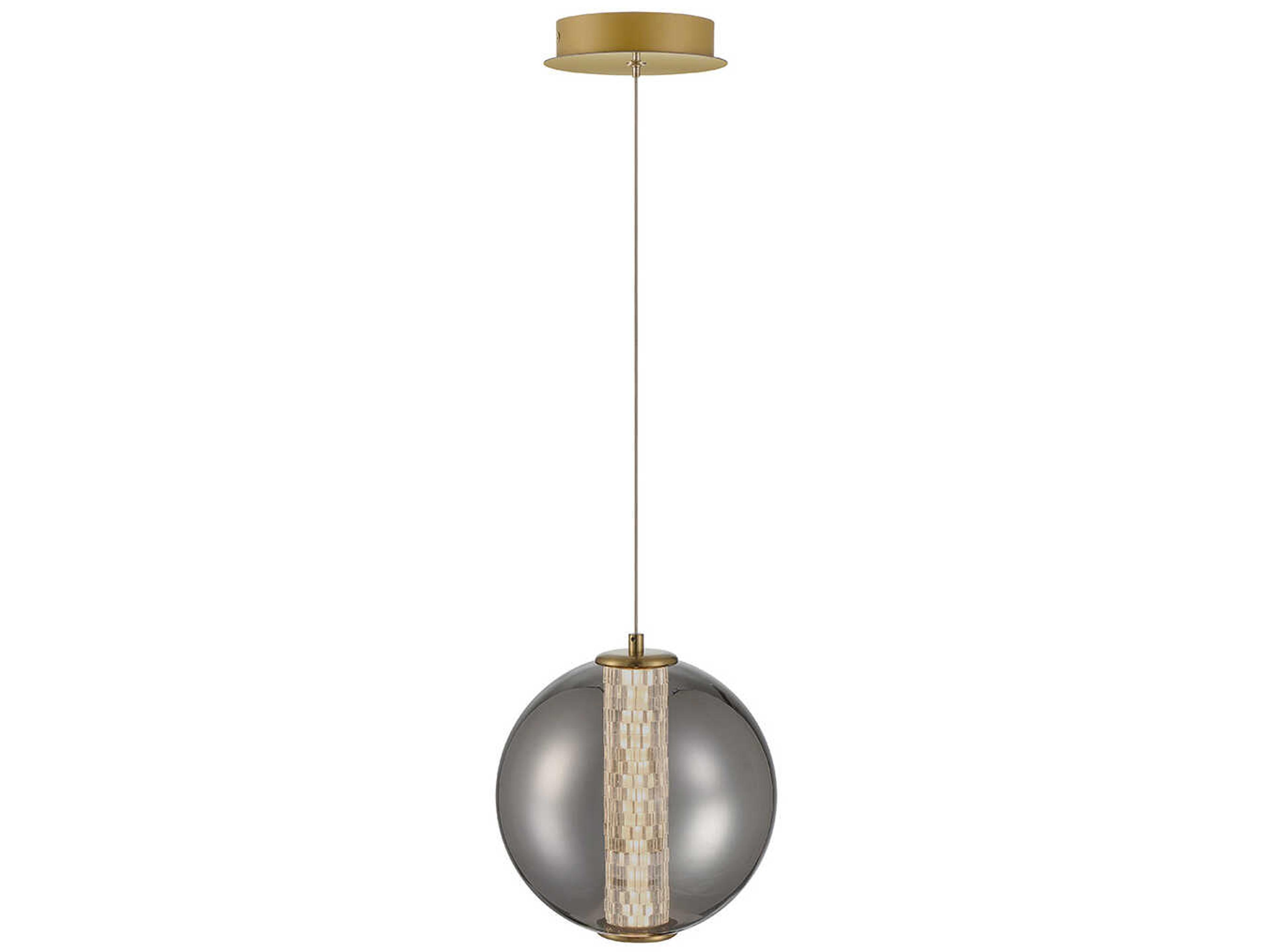 Eurofase Atomo 1-Light Gold Crystal Glass Globe Mini Pendant