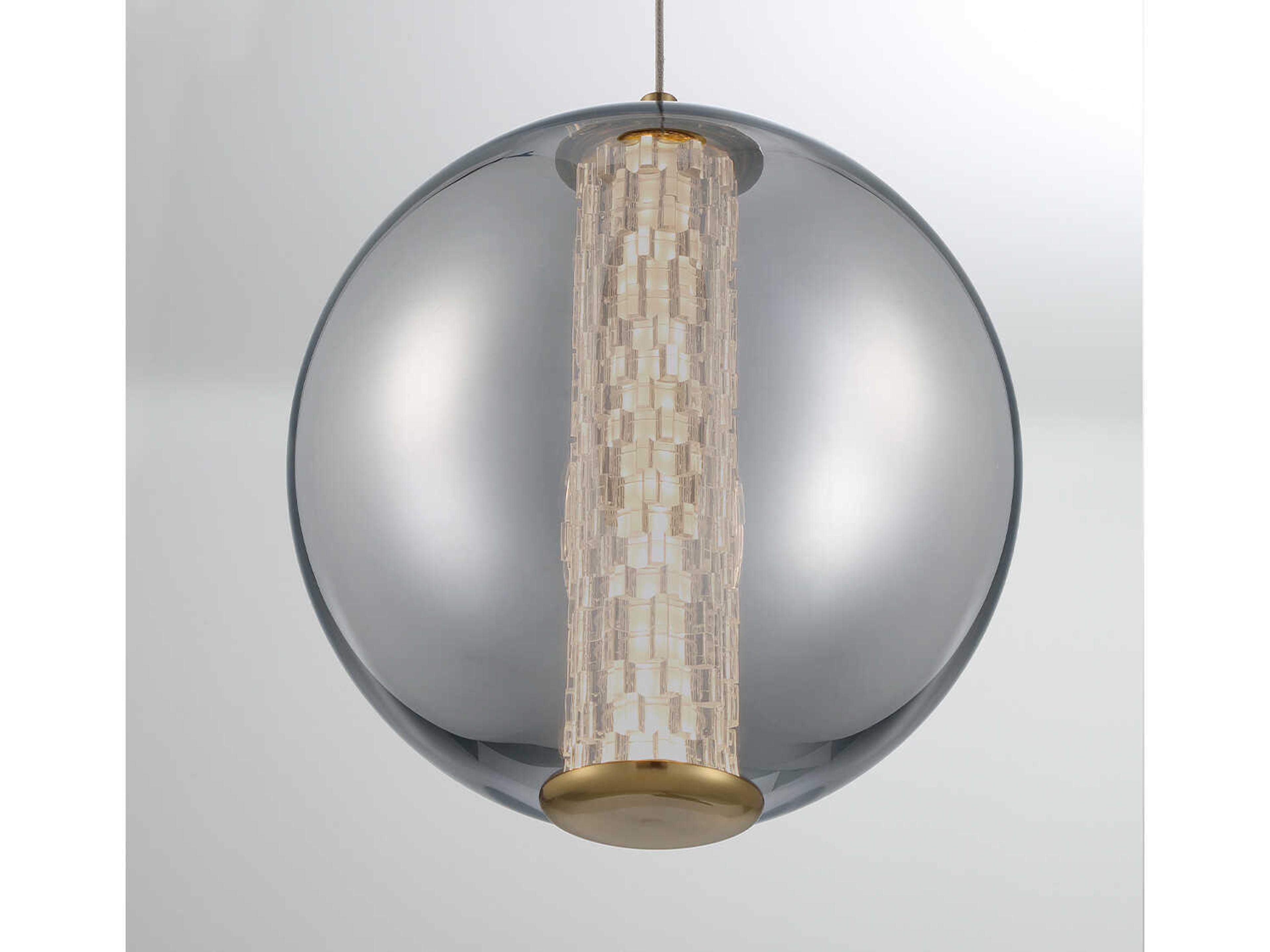 Eurofase Atomo 1-Light Gold Crystal Glass Globe Mini Pendant