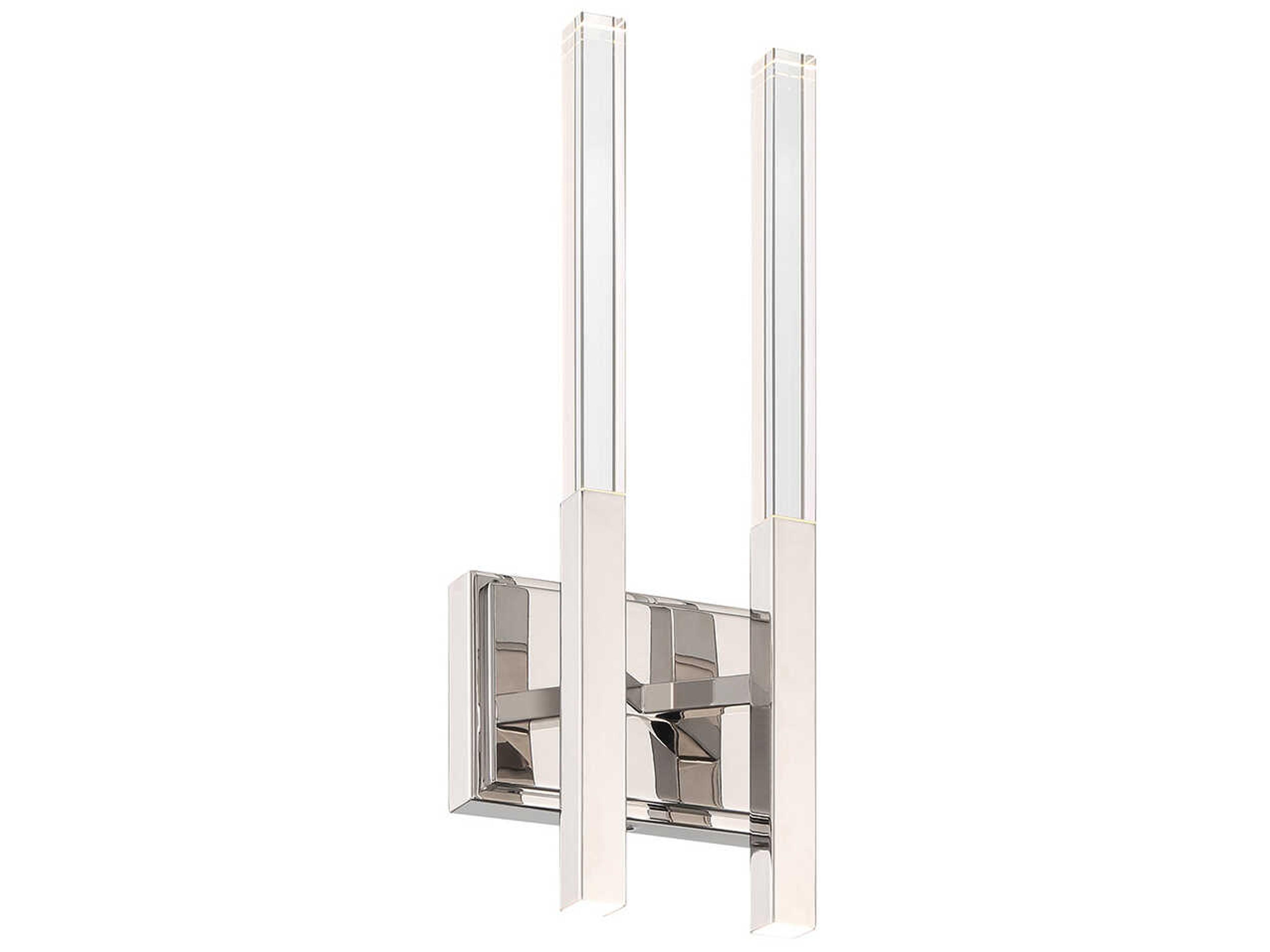 Eurofase Benicio 4-Light Polished Nickel Glass LED Wall Sconce