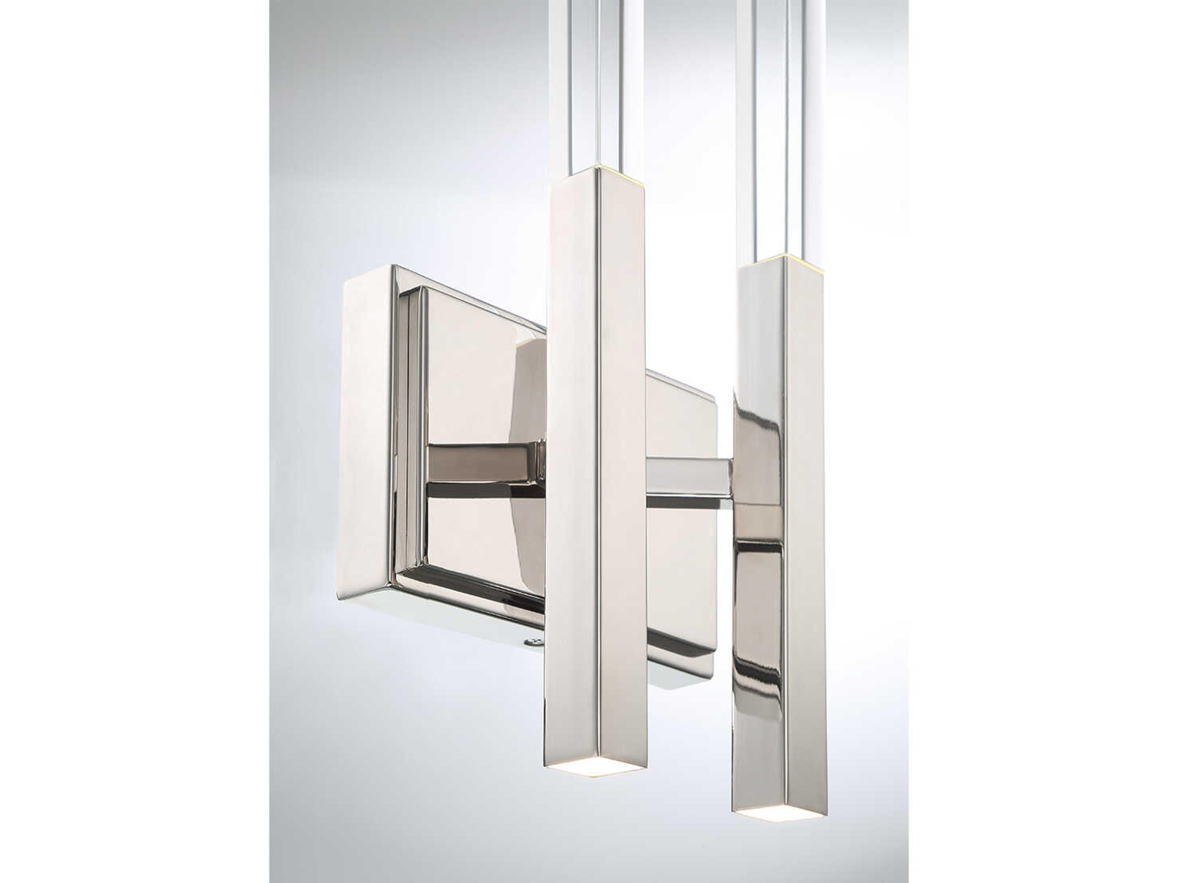 Eurofase Benicio 4-Light Polished Nickel Glass LED Wall Sconce
