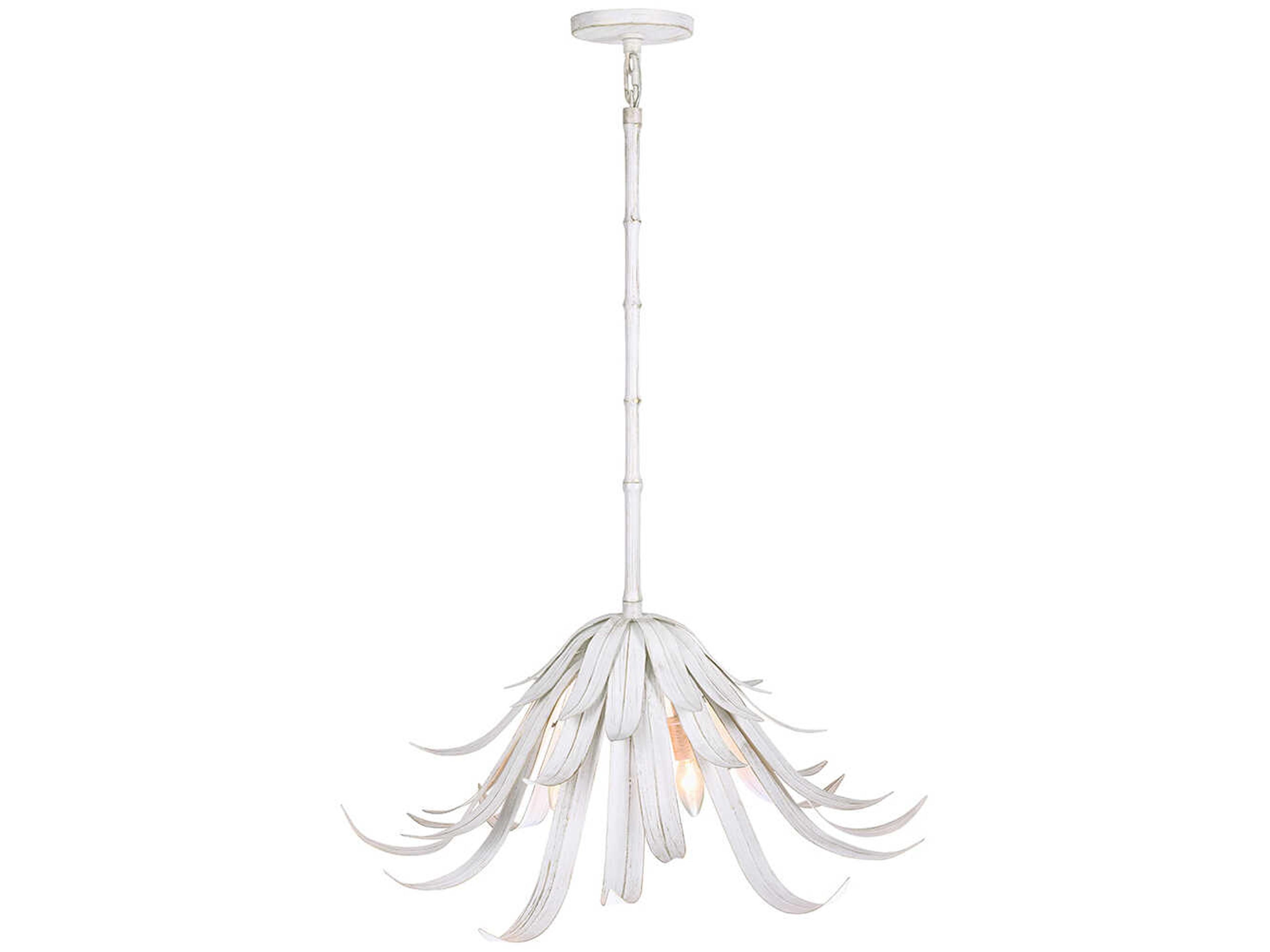 Kagra 3-Light Distressed White Pendant
