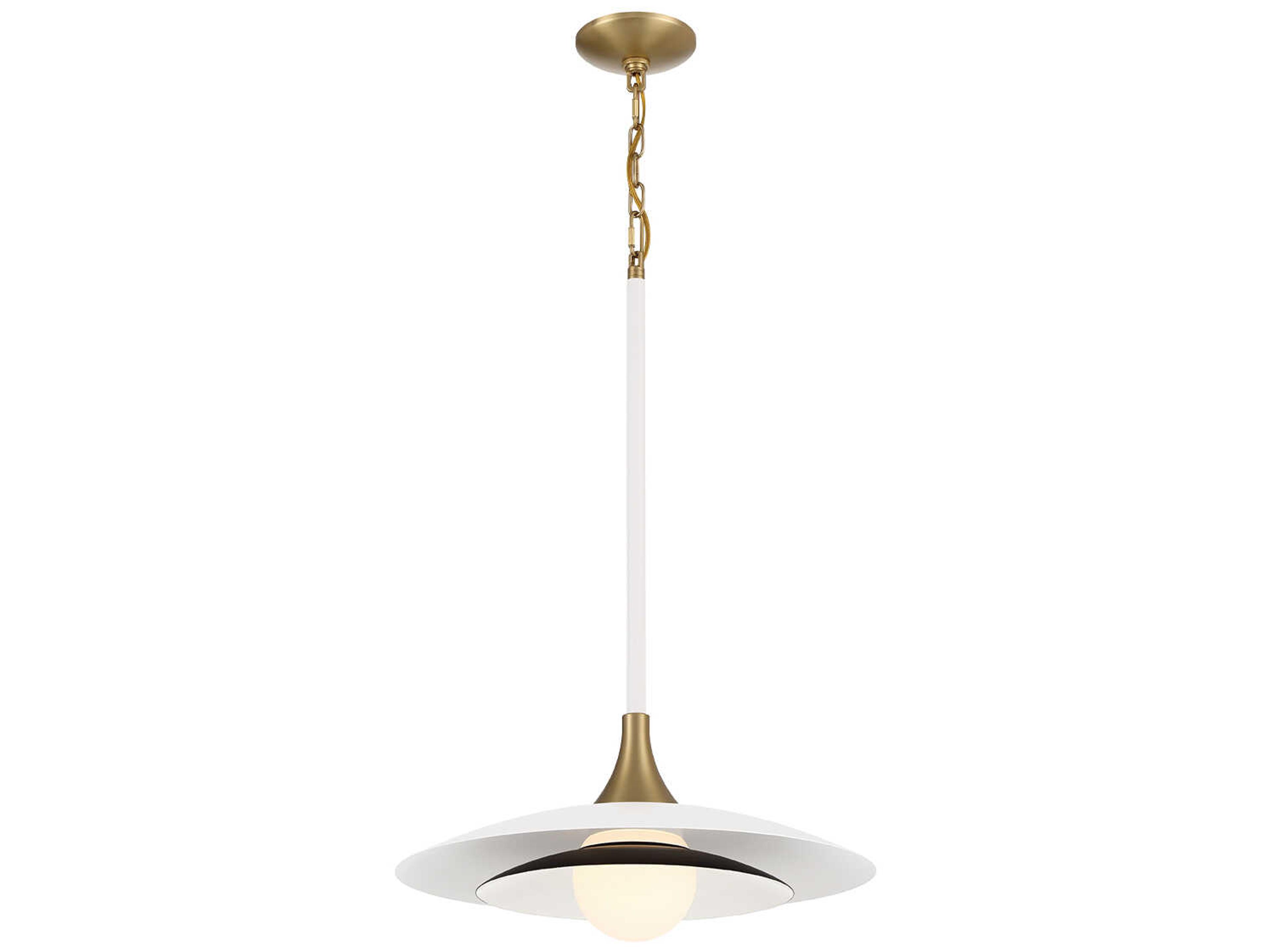 Eurofase Welsh 1-Light White Black Glass LED Pendant