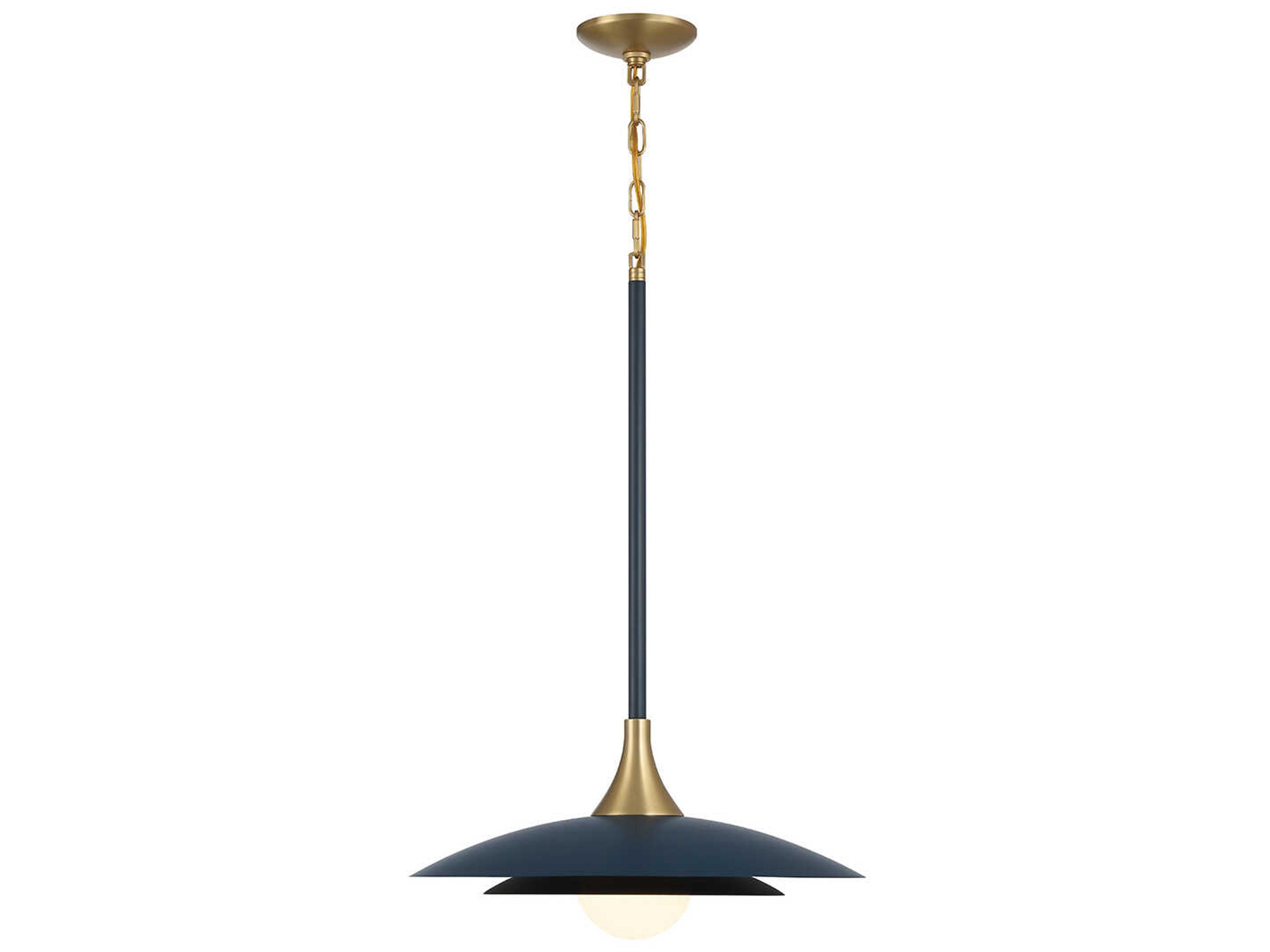 Welsh 1-Light Blue Black Glass LED Pendant