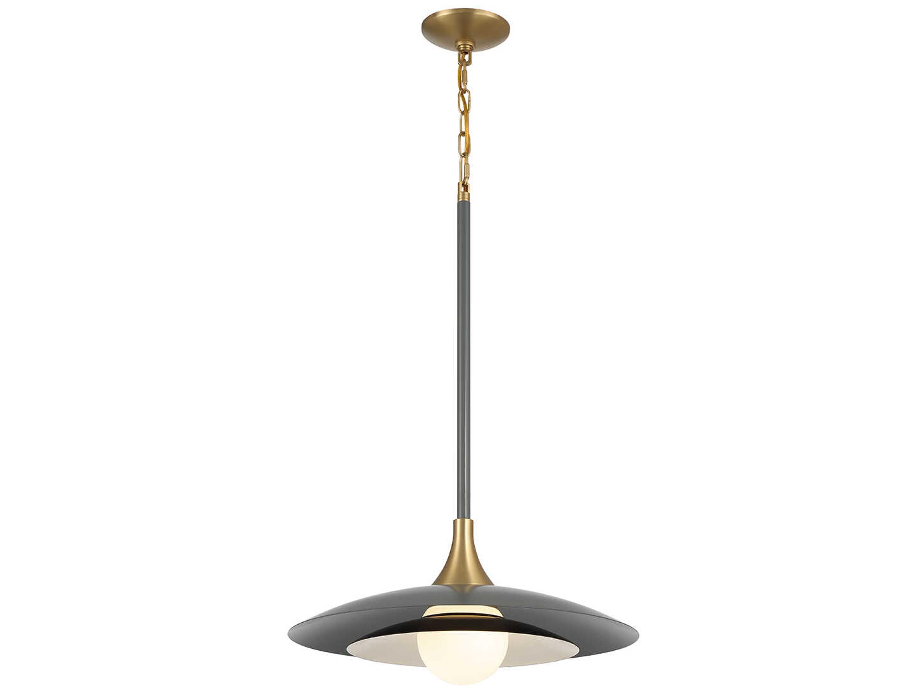 Eurofase Welsh 1-Light Gray Black Glass LED Pendant