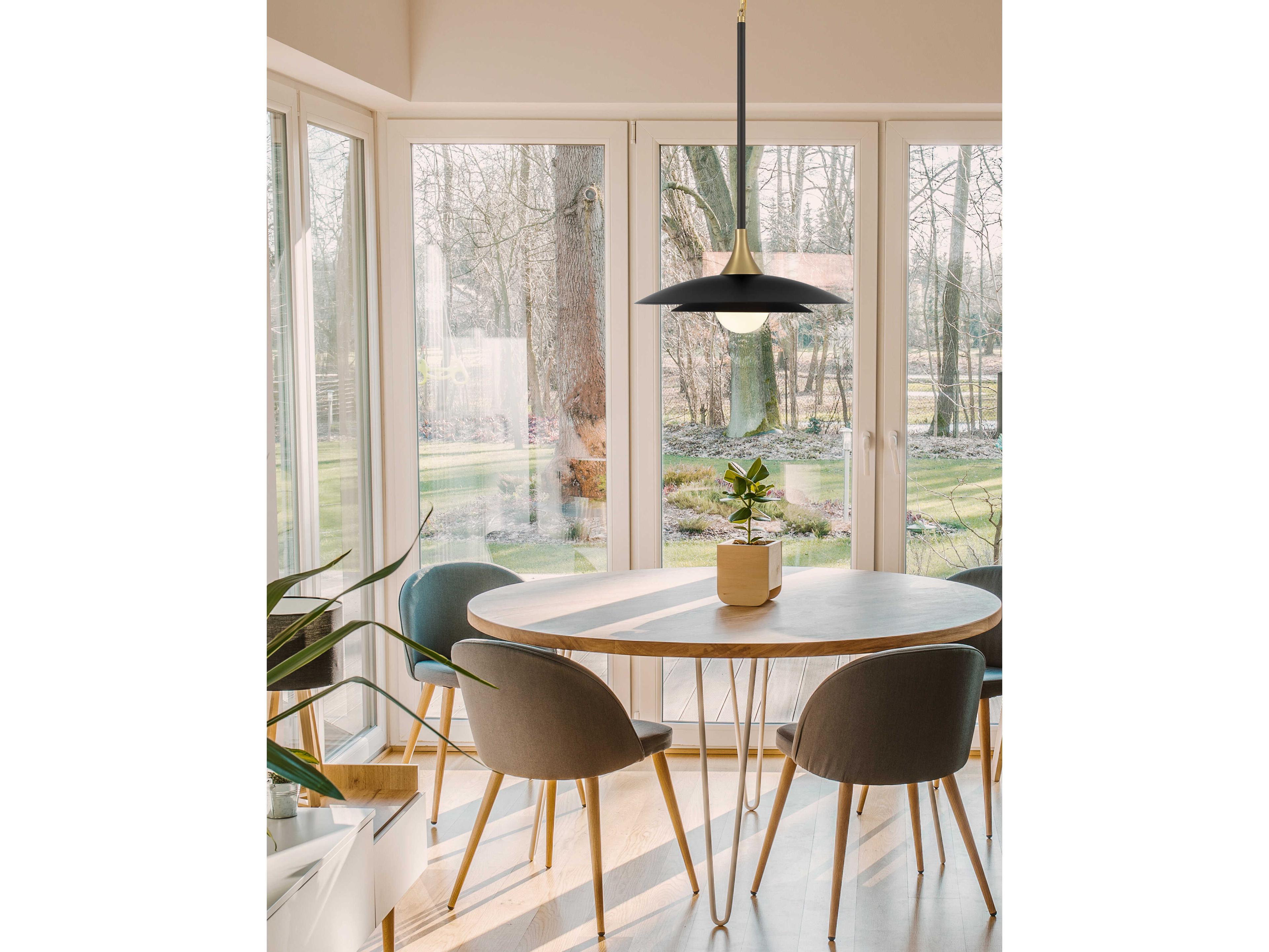 Eurofase Welsh 1-Light Black Glass LED Pendant