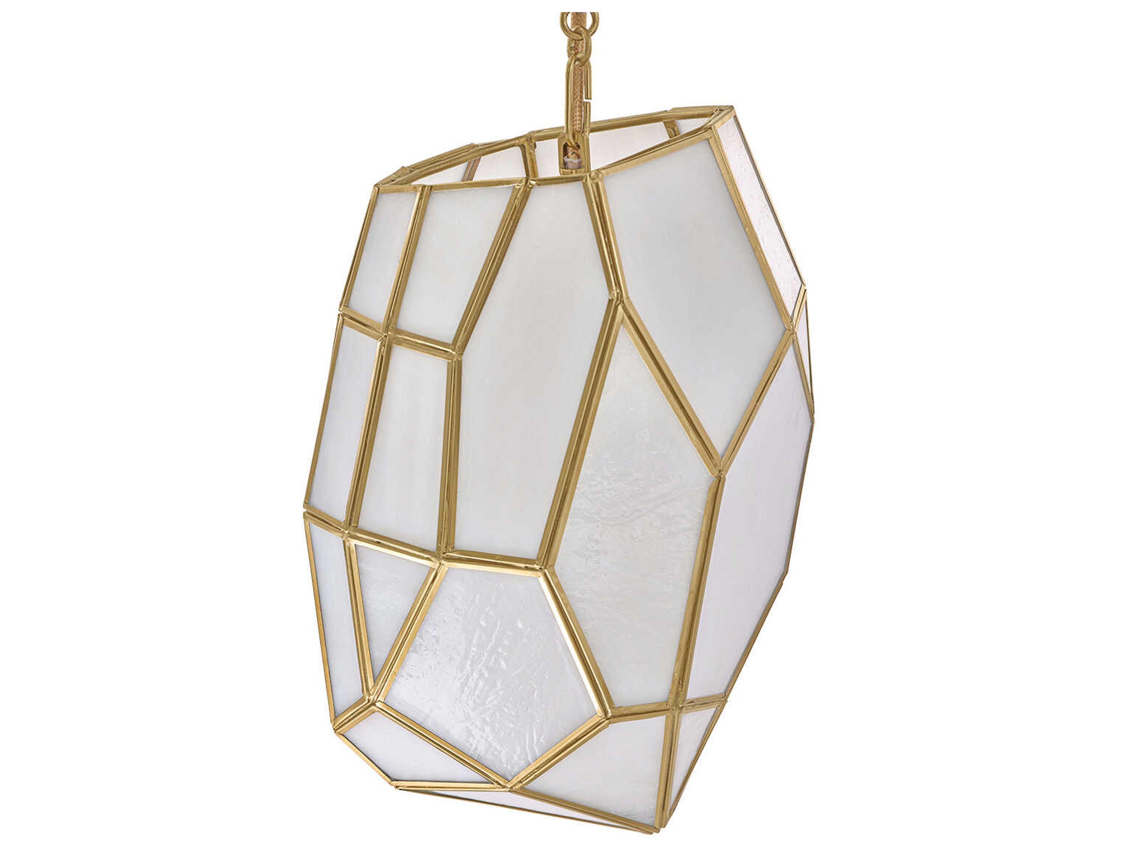 Eurofase Heera 1-Light Brass Glass Geometric Mini Pendant