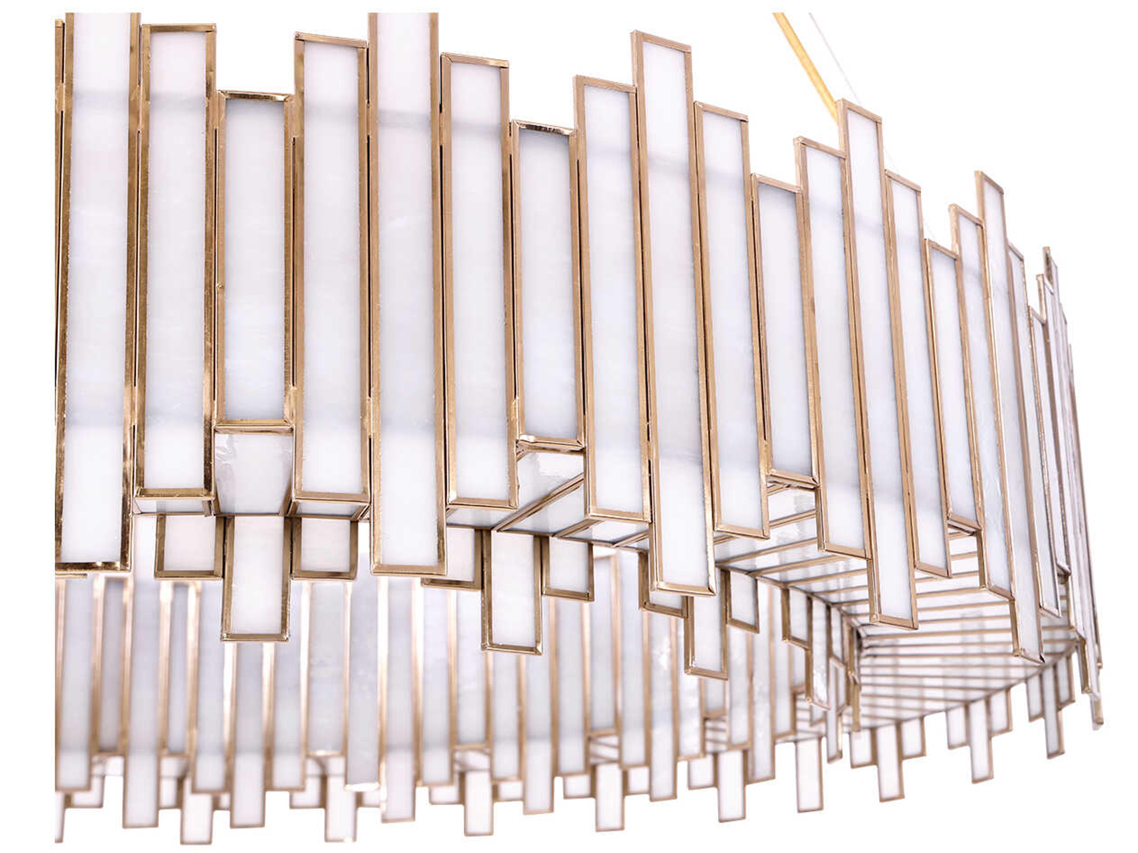 Eurofase Birla 8-Light Brass Glass Geometric Round Pendant