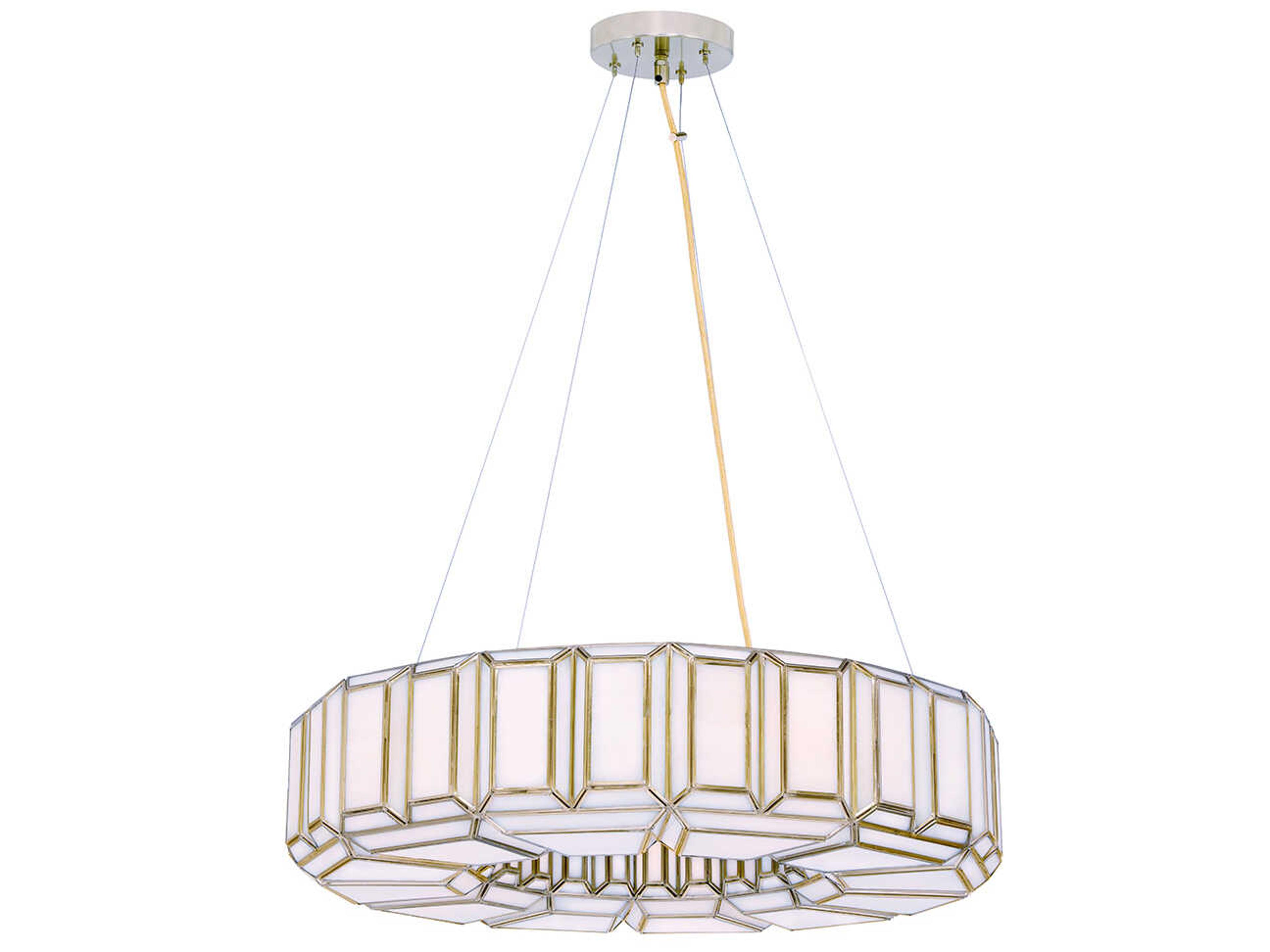 Belmont 8-Light Brass Glass Geometric Pendant