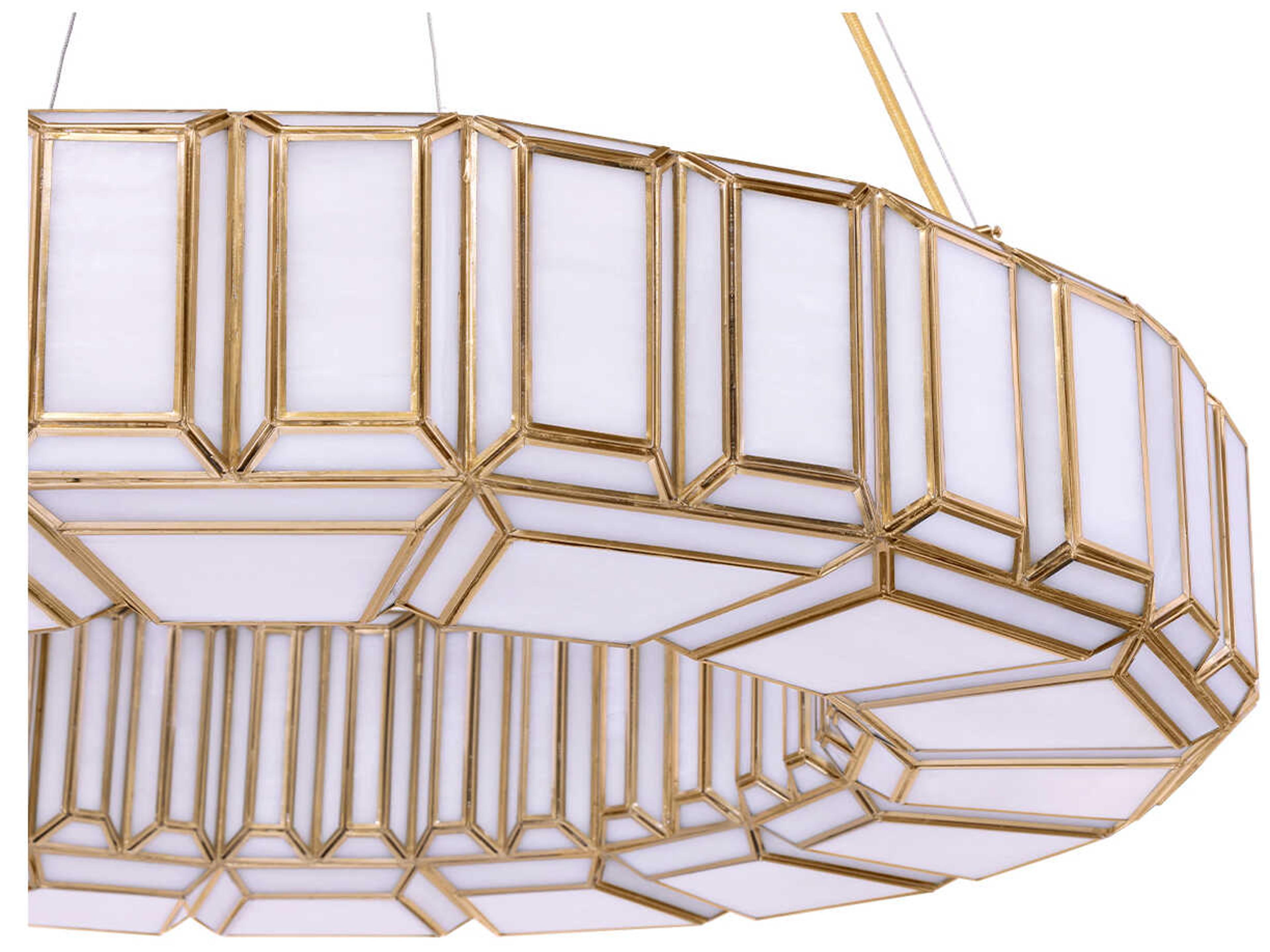 Eurofase Belmont 12-Light Brass Glass Geometric Pendant