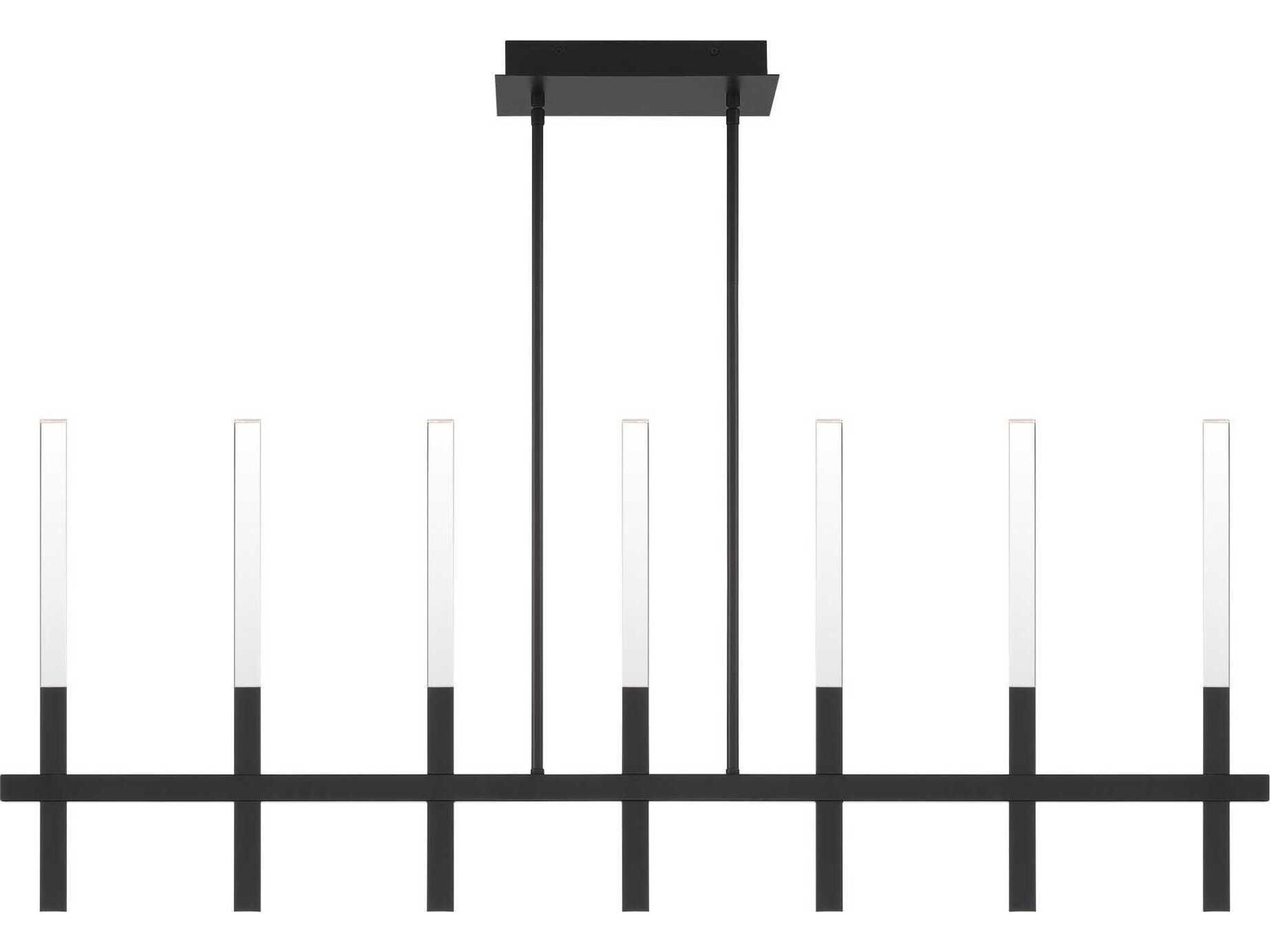 Eurofase Benicio 7-Light Black Geometric Linear Island Pendant