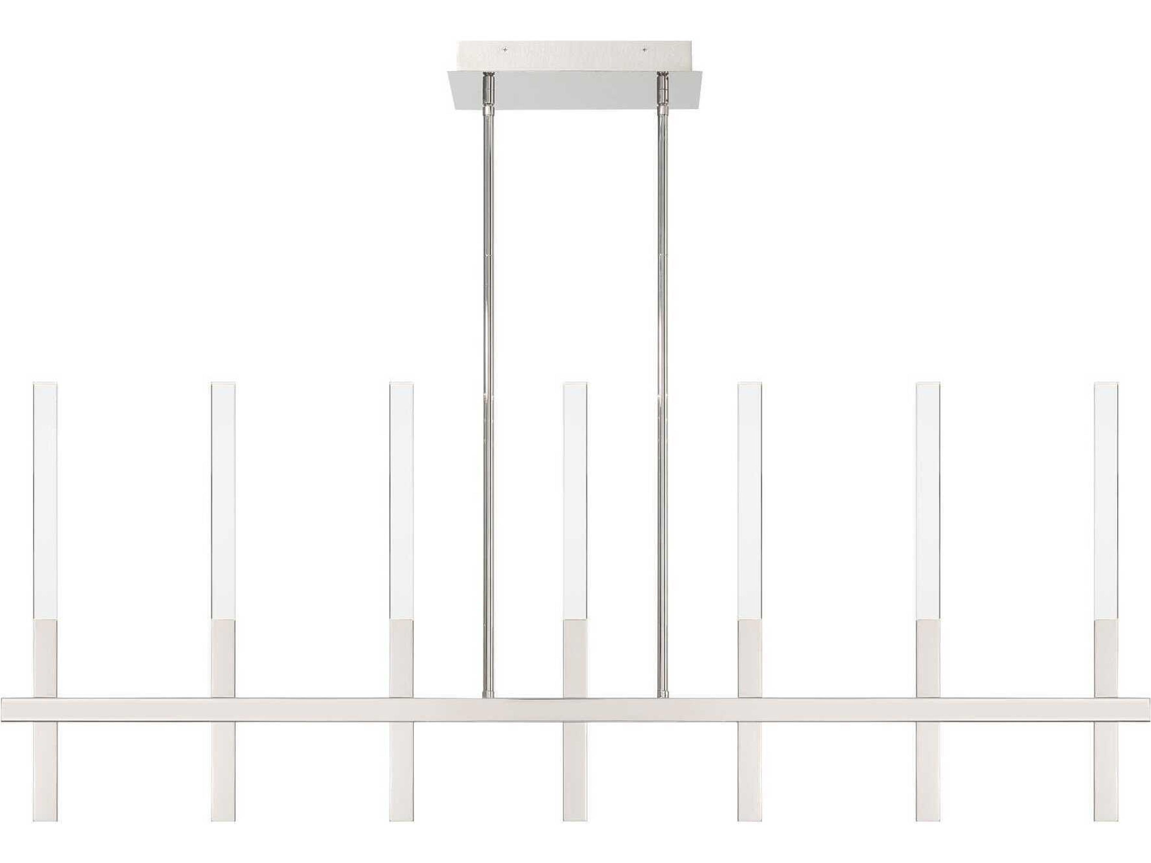 Eurofase Benicio 7-Light Nickel Geometric Linear Island Pendant