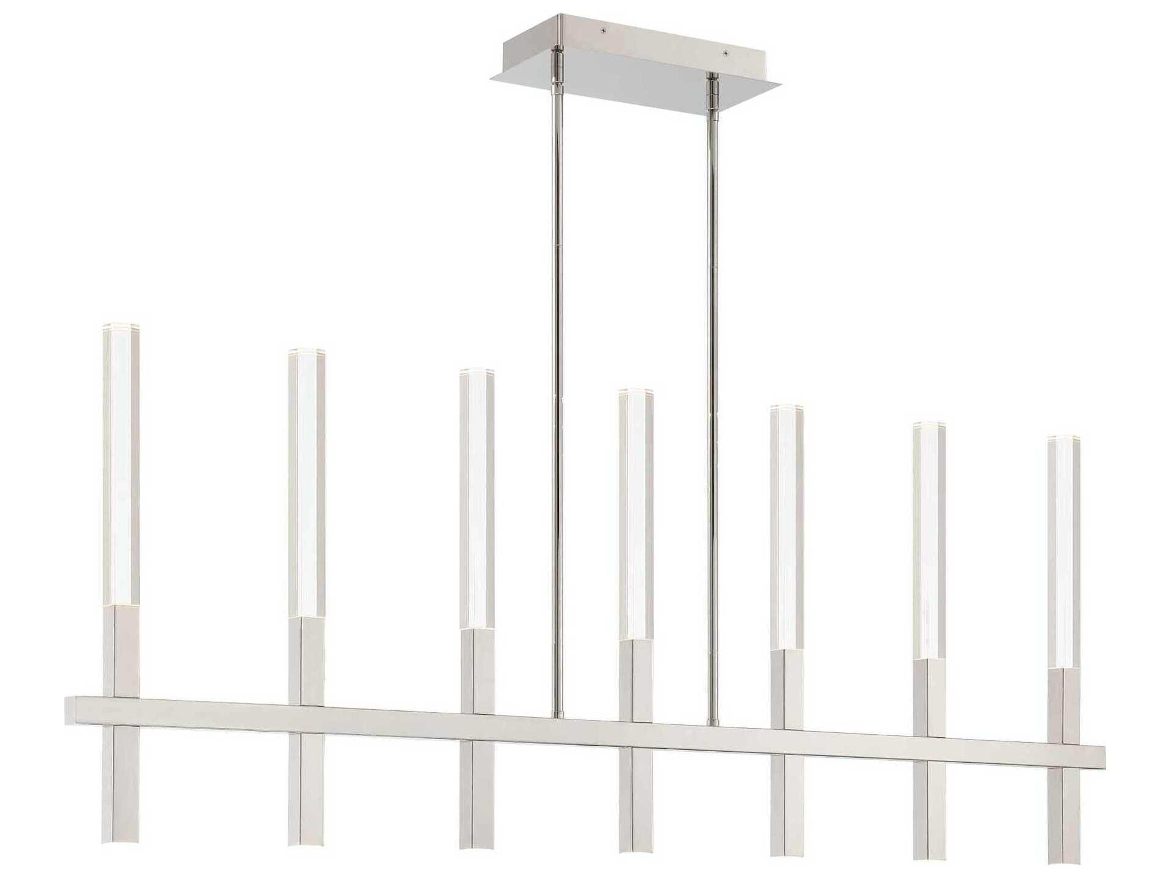 Benicio 7-Light Nickel Geometric Linear Island Pendant