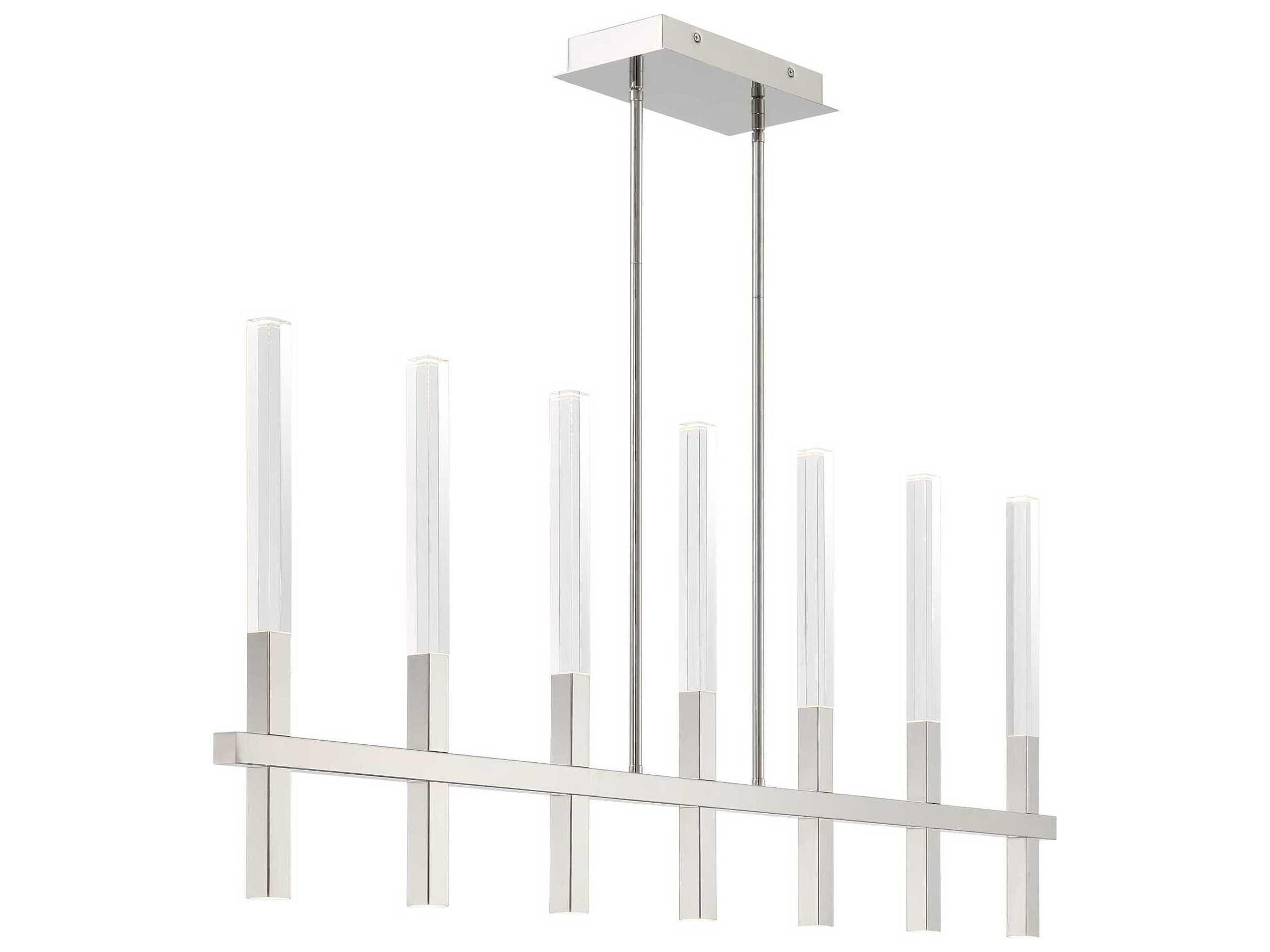 Eurofase Benicio 7-Light Nickel Geometric Linear Island Pendant