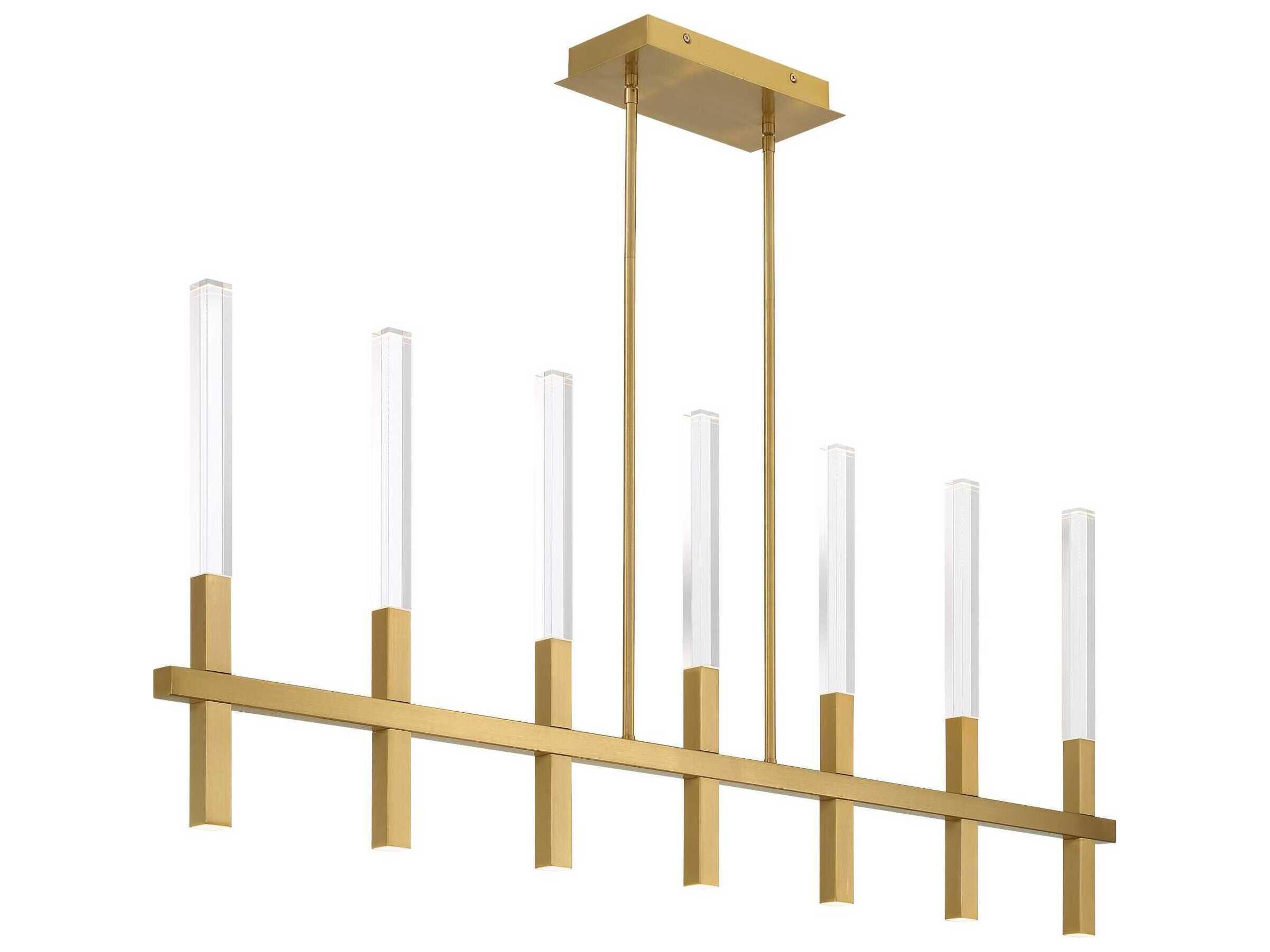 Eurofase Benicio 7-Light Gold Geometric Linear Island Pendant