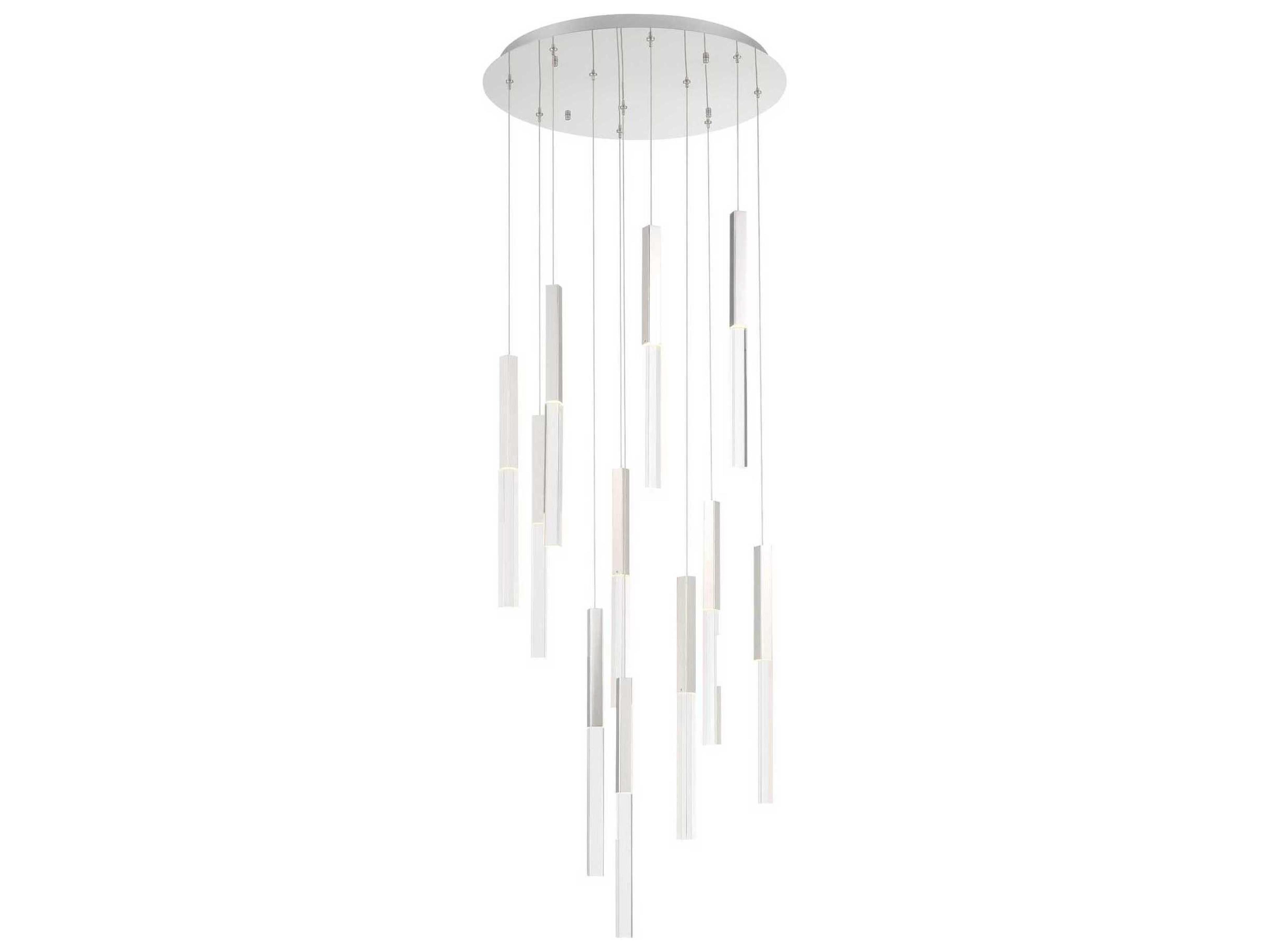 Benicio 11-Light Nickel Geometric Linear Pendant