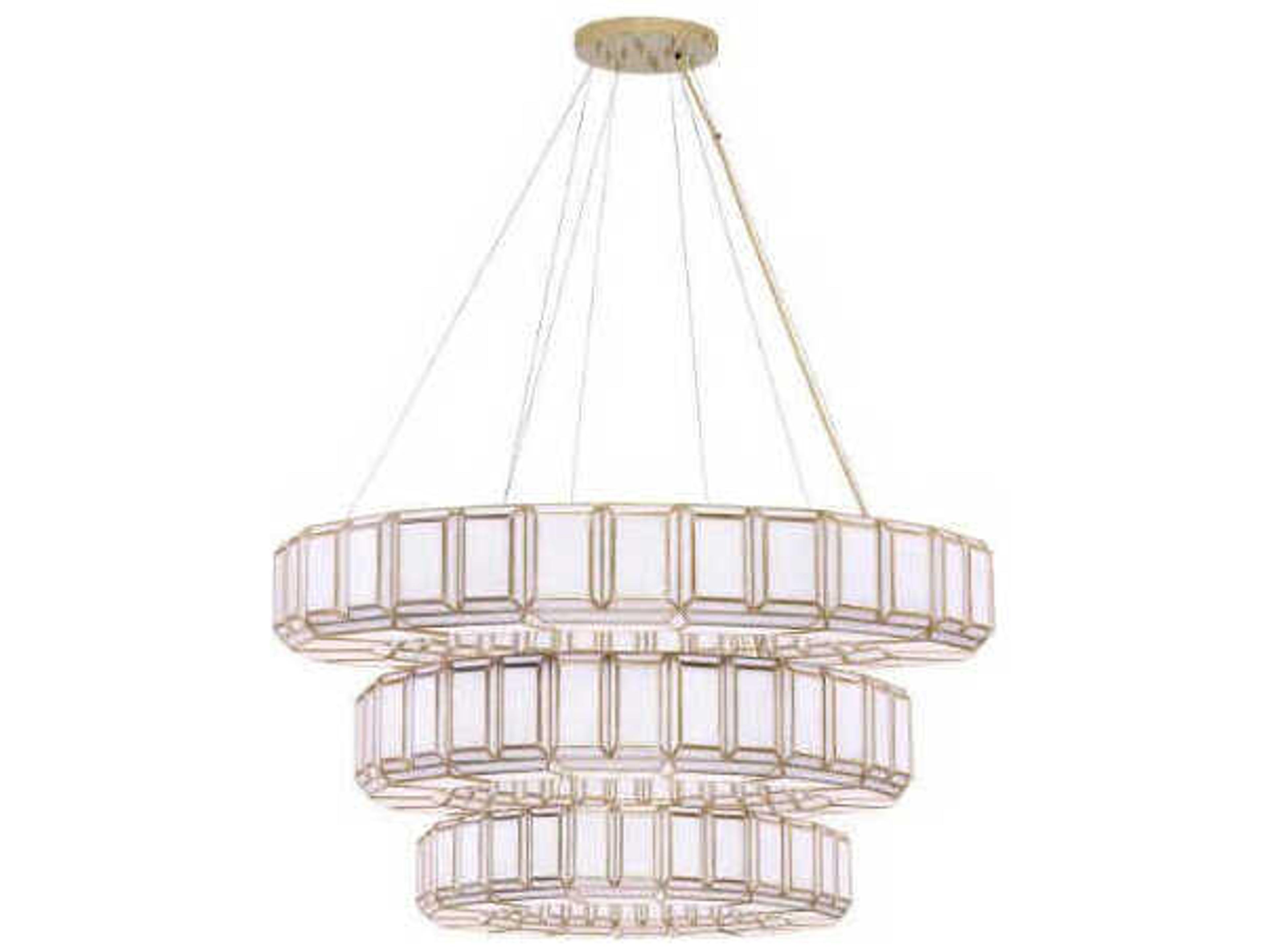 Belmont 36-Light Brass Geometric Tiered Chandelier