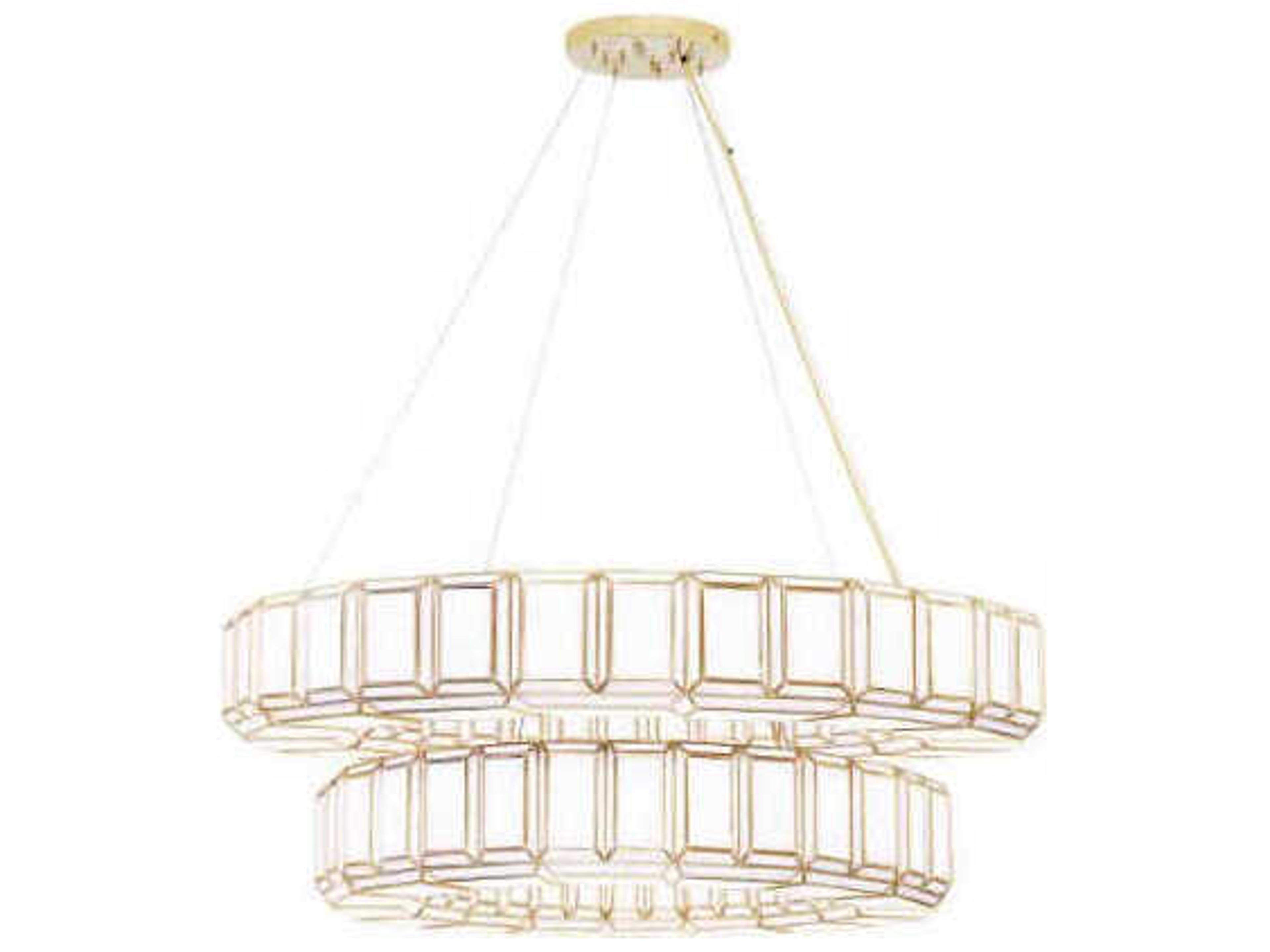 Belmont 28-Light Brass Geometric Tiered Chandelier
