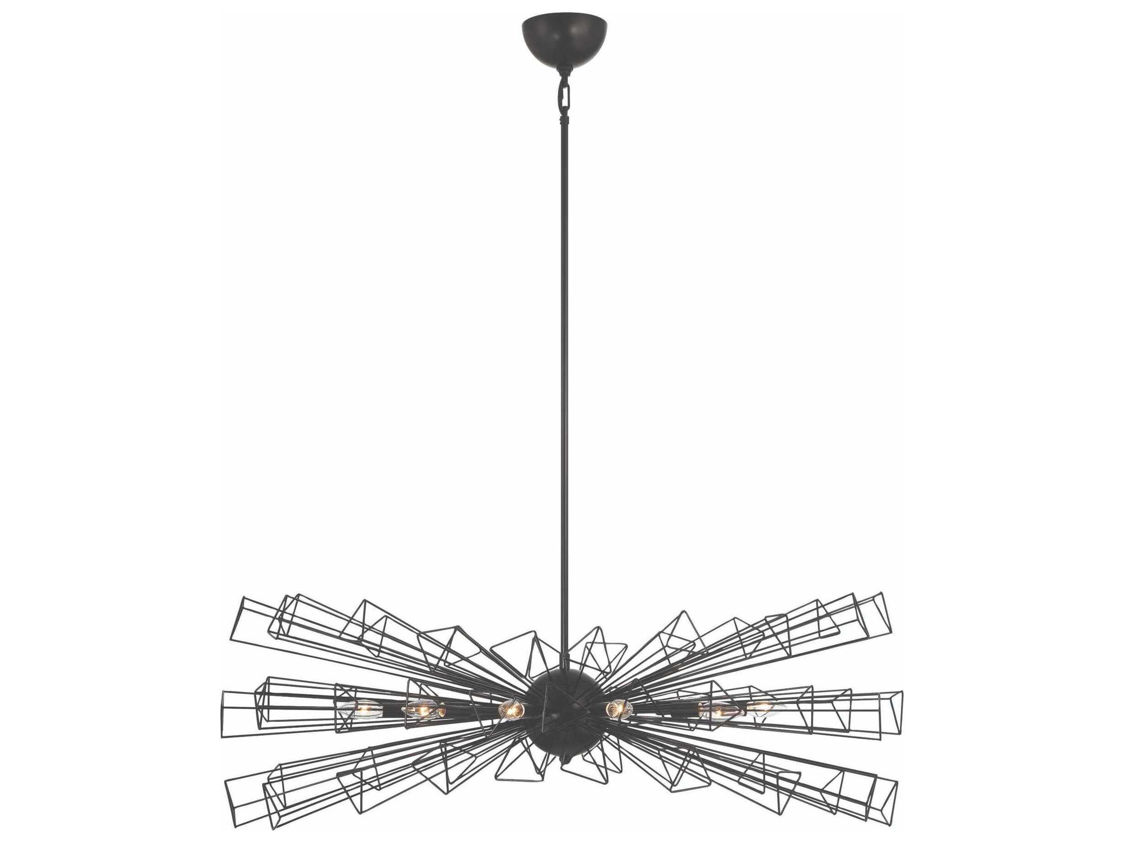Dendelio 10-Light Black Geometric Sputnik Island Pendant