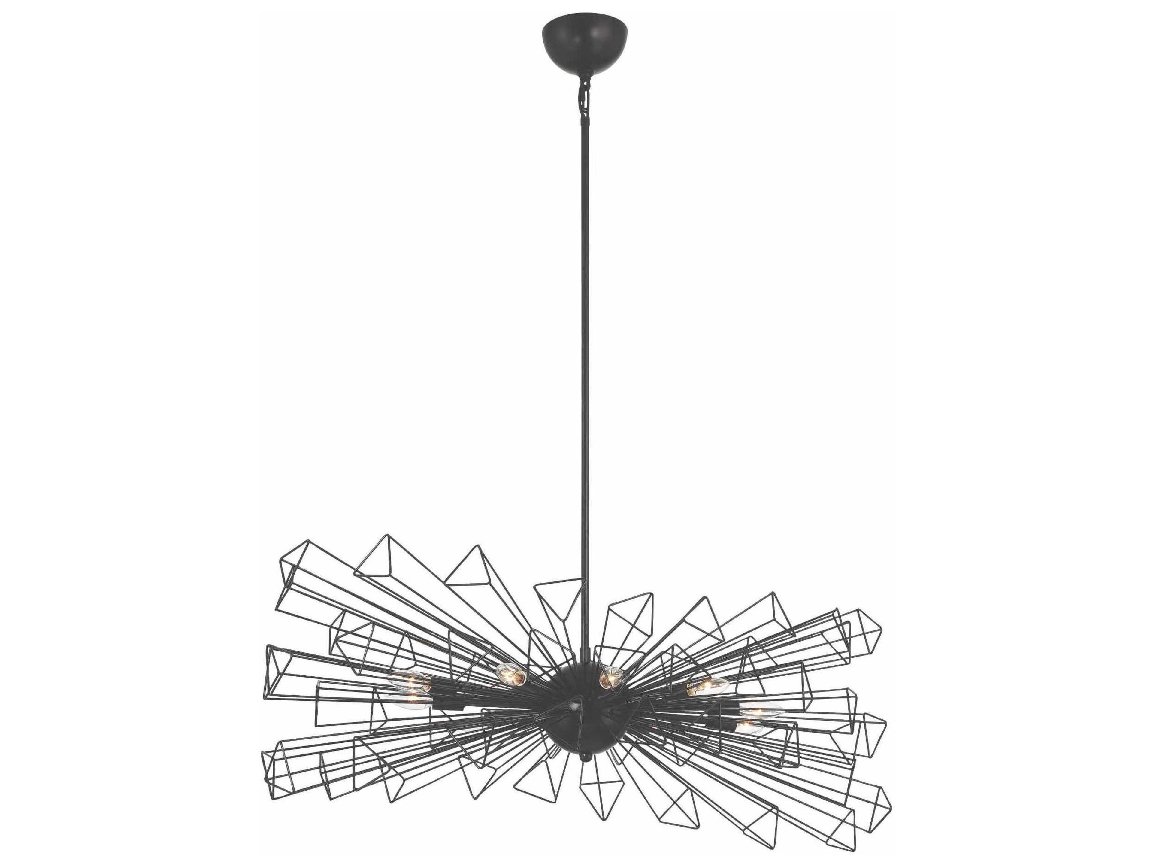 Eurofase Dendelio 10-Light Black Geometric Sputnik Island Pendant