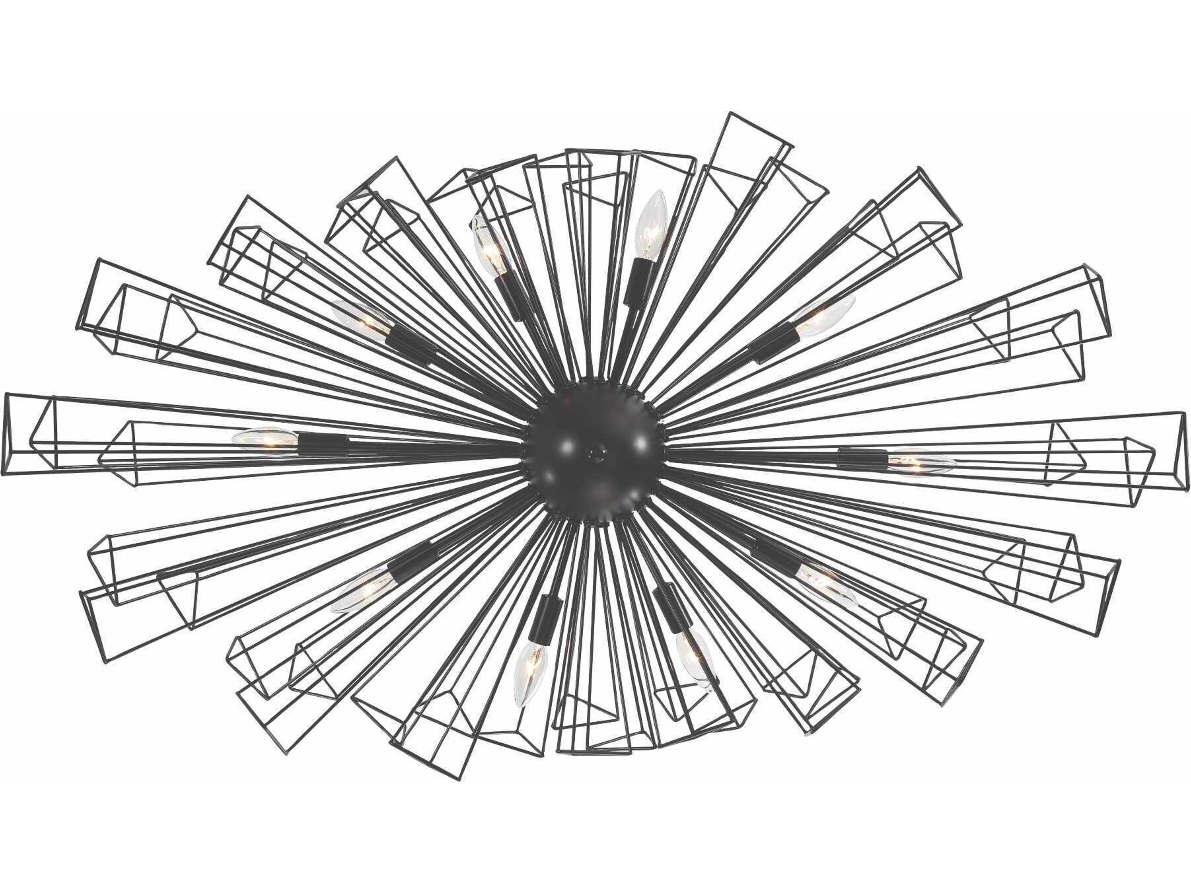 Eurofase Dendelio 10-Light Black Geometric Sputnik Island Pendant