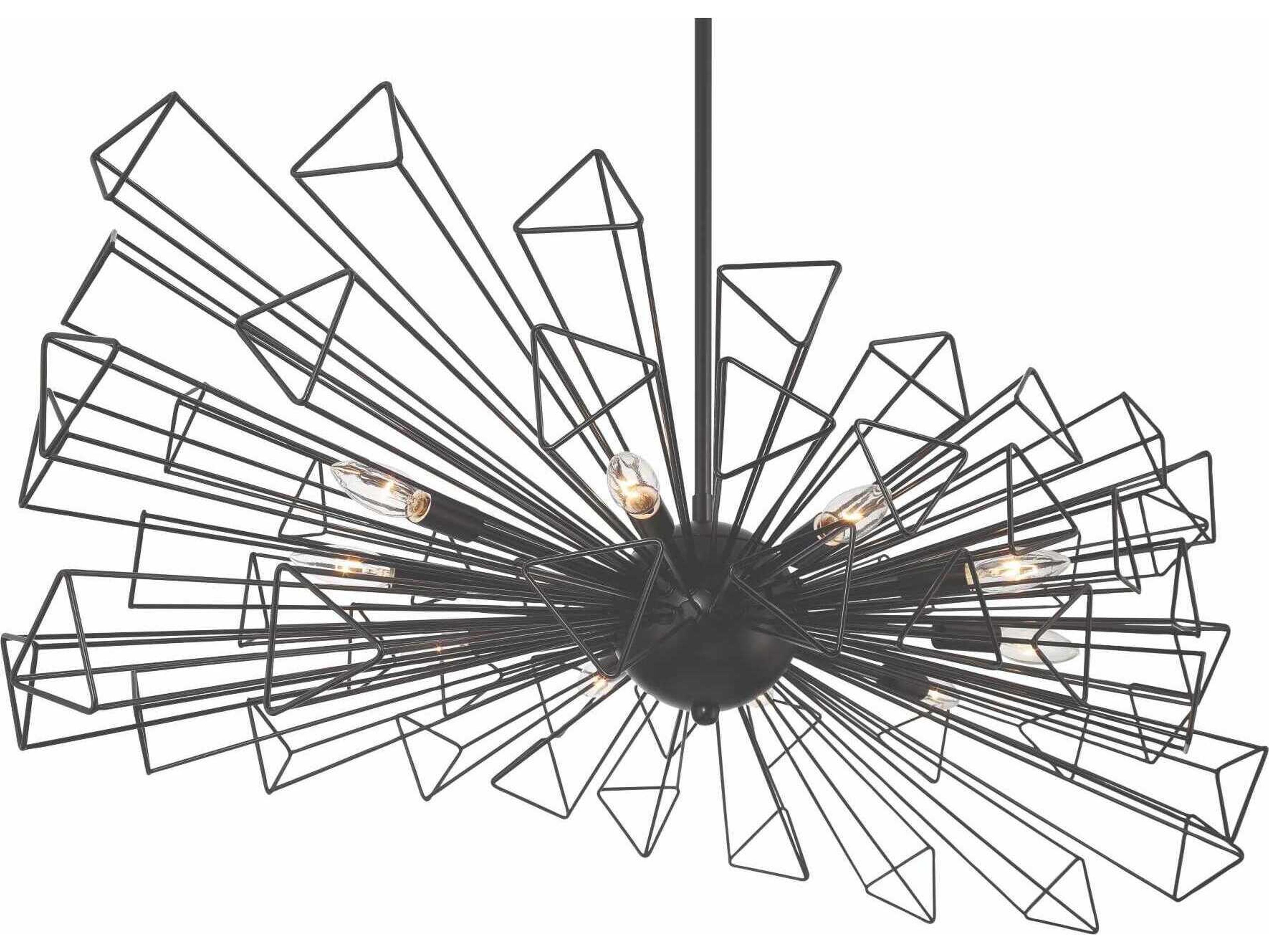 Eurofase Dendelio 10-Light Black Geometric Sputnik Island Pendant