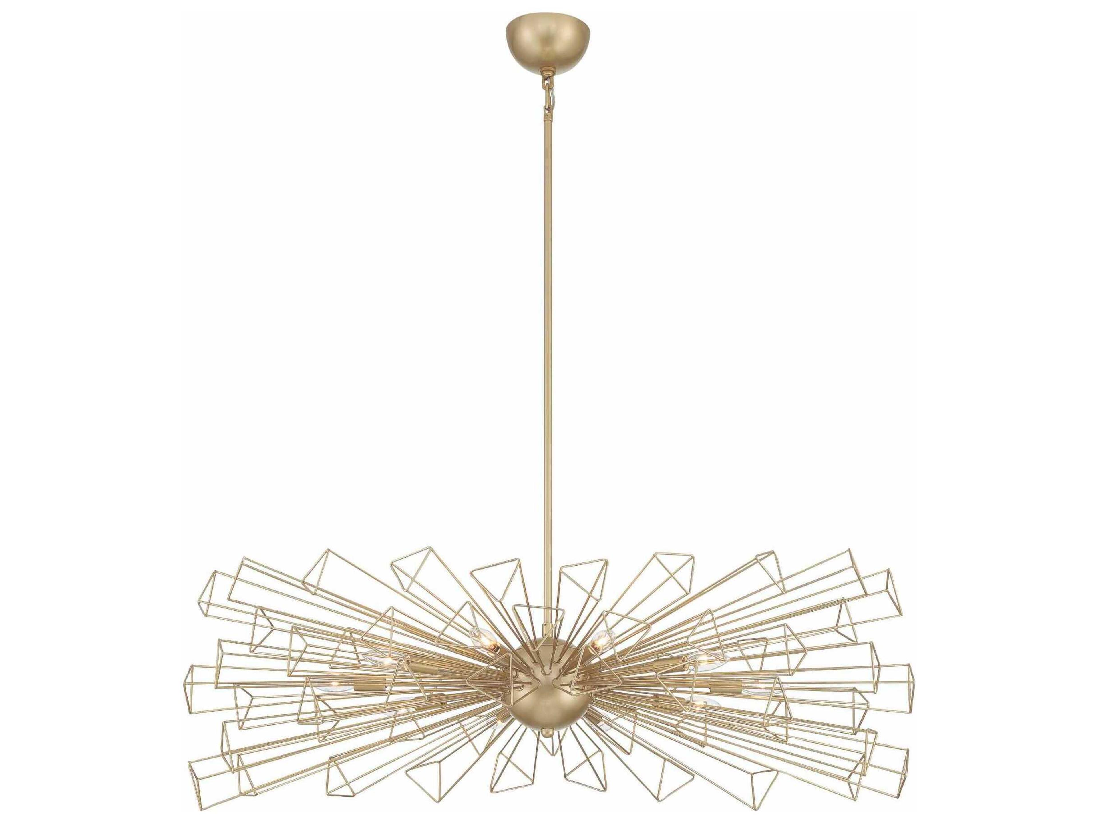 Dendelio 10-Light Gold Geometric Sputnik Island Pendant