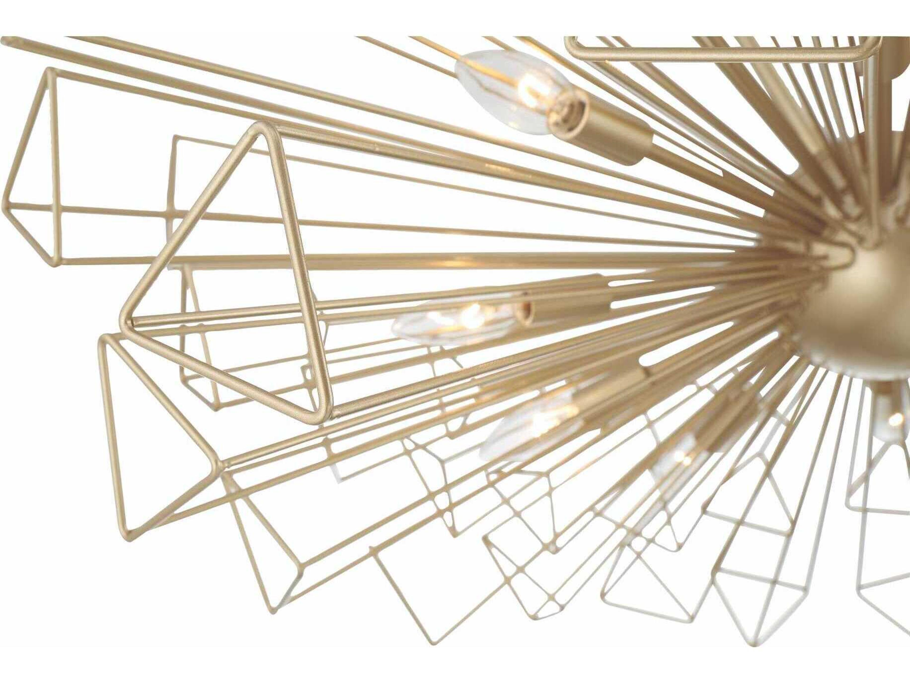 Eurofase Dendelio 10-Light Gold Geometric Sputnik Island Pendant