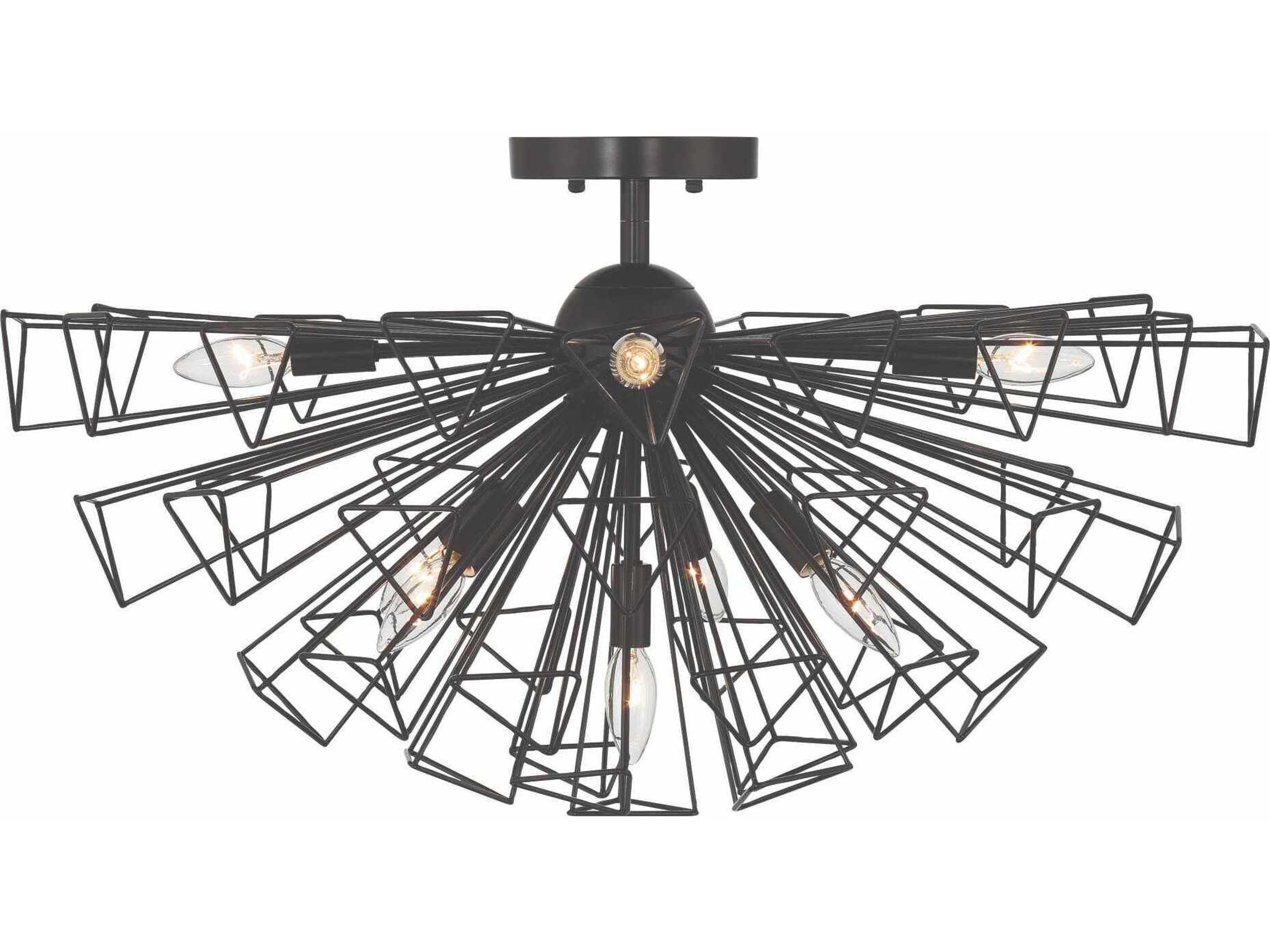 Eurofase Dendelio 9-Light Black Geometric Sputnik Pendant
